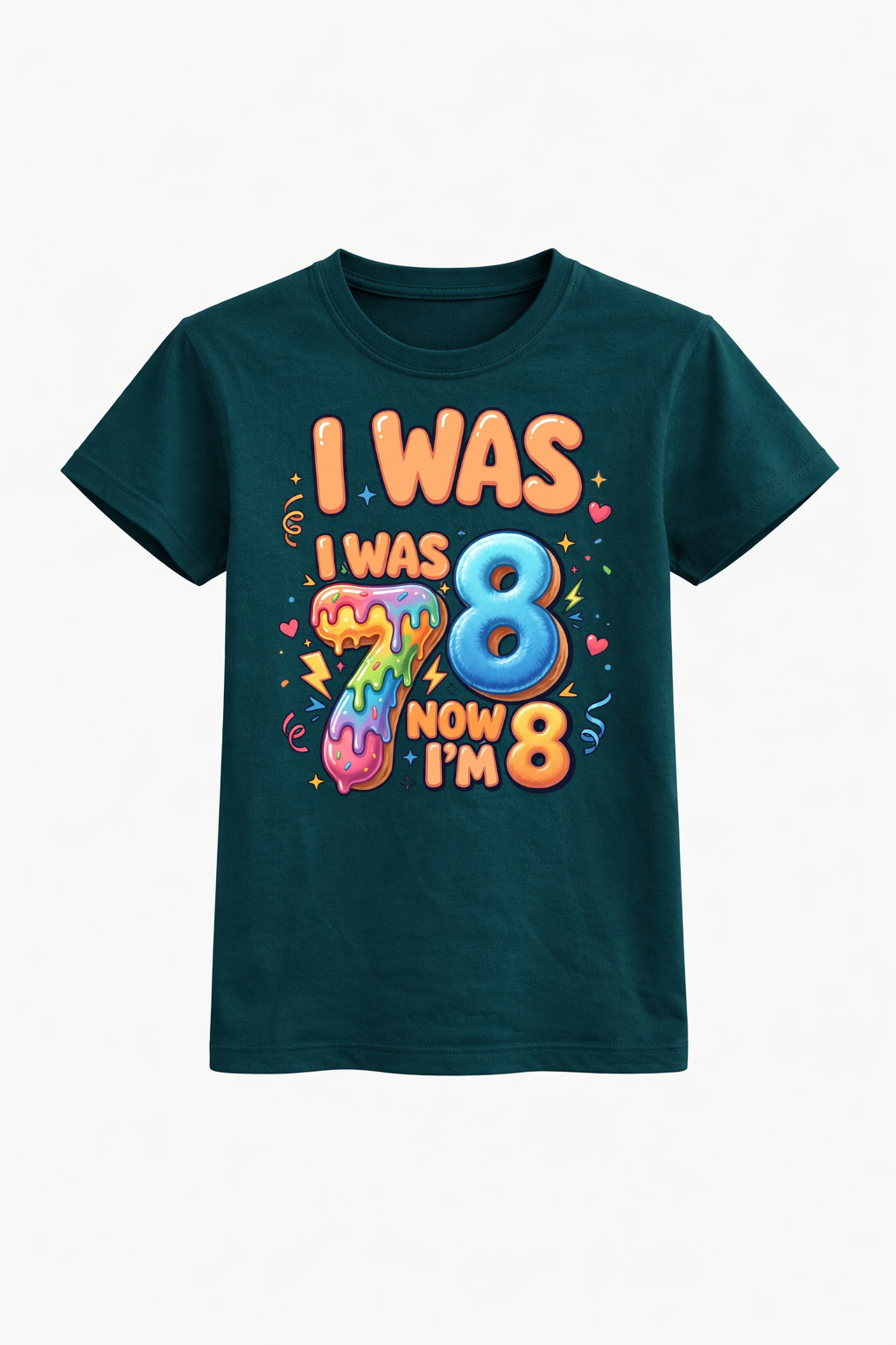 I Was 7 Now I’m 8 Birthday Tee
