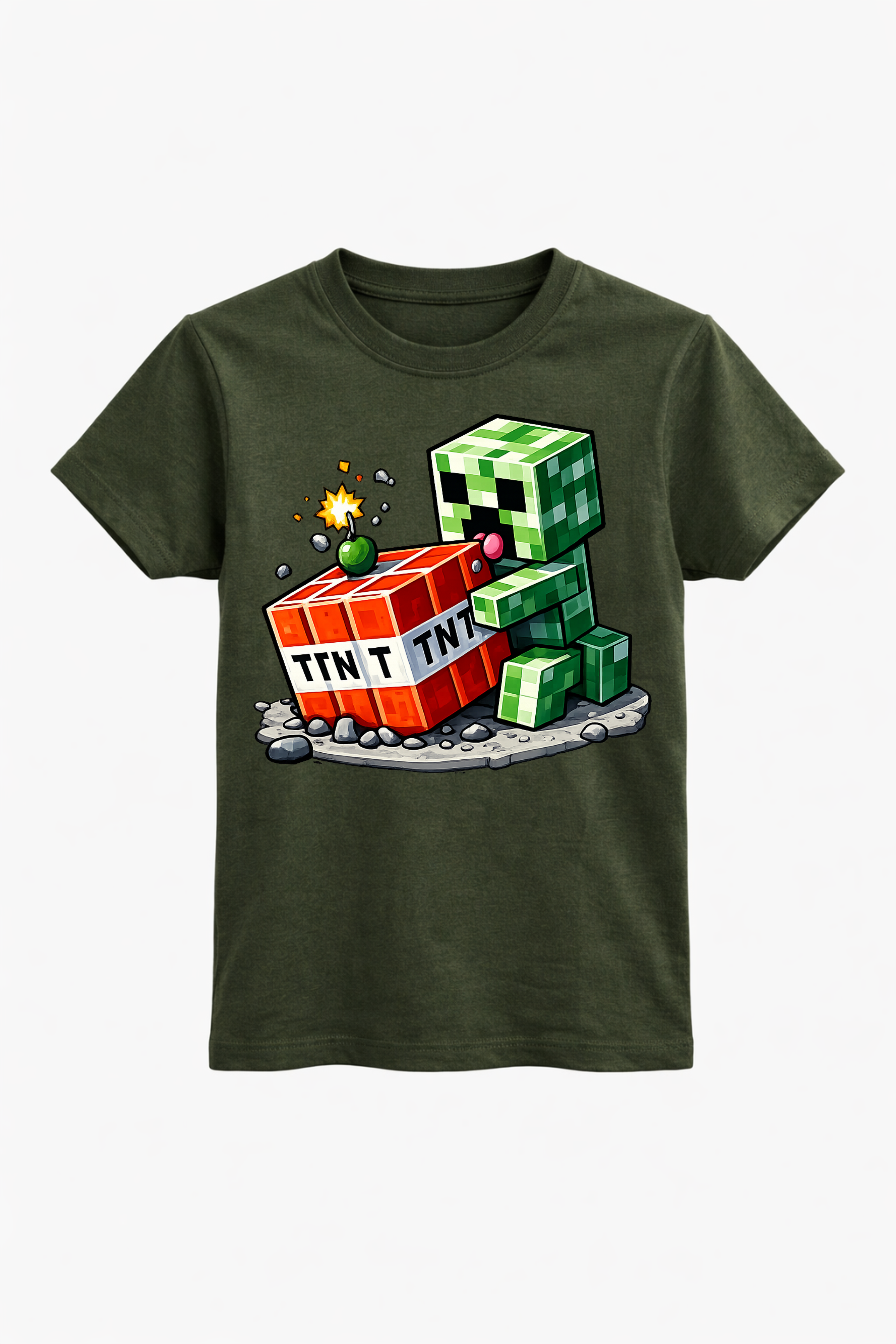 Minecraft TNT and Creeper Graphic Tee