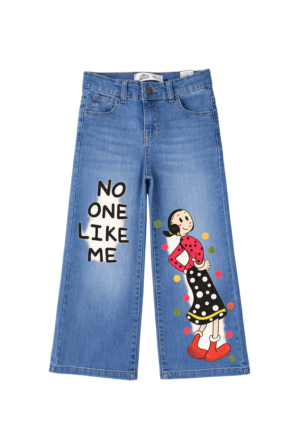 No One Like Me Wide Leg Printed Jeans