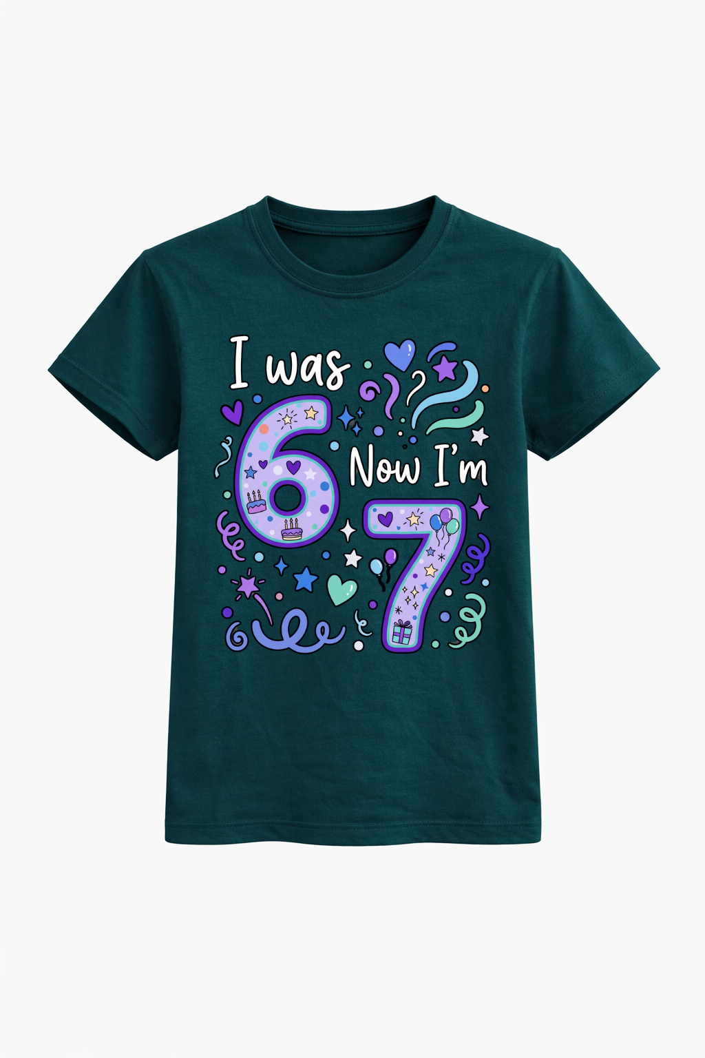 I Was 6 Now I’m 7 Cute Birthday Tee