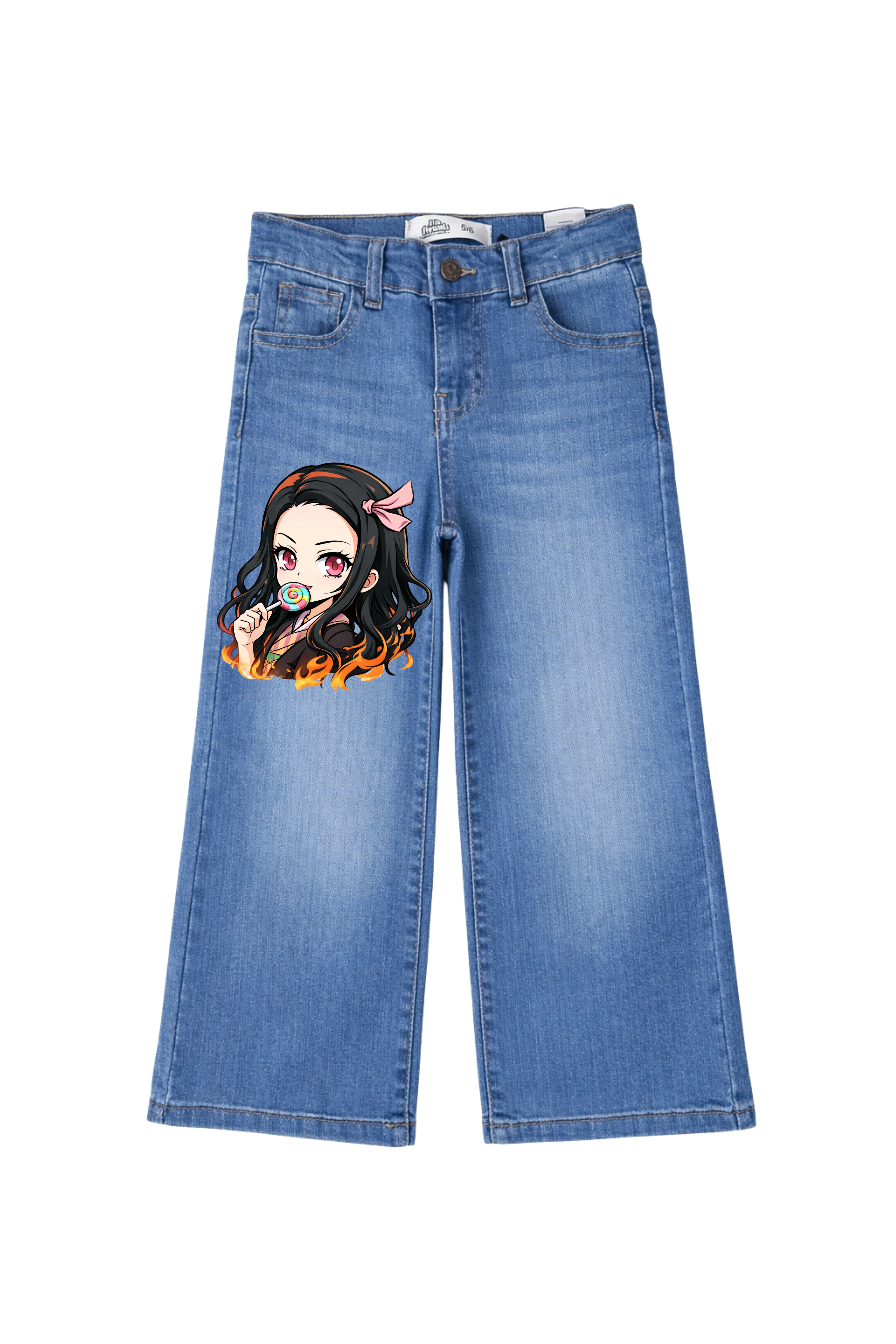 Sweet Flame Graphic Denim Jeans