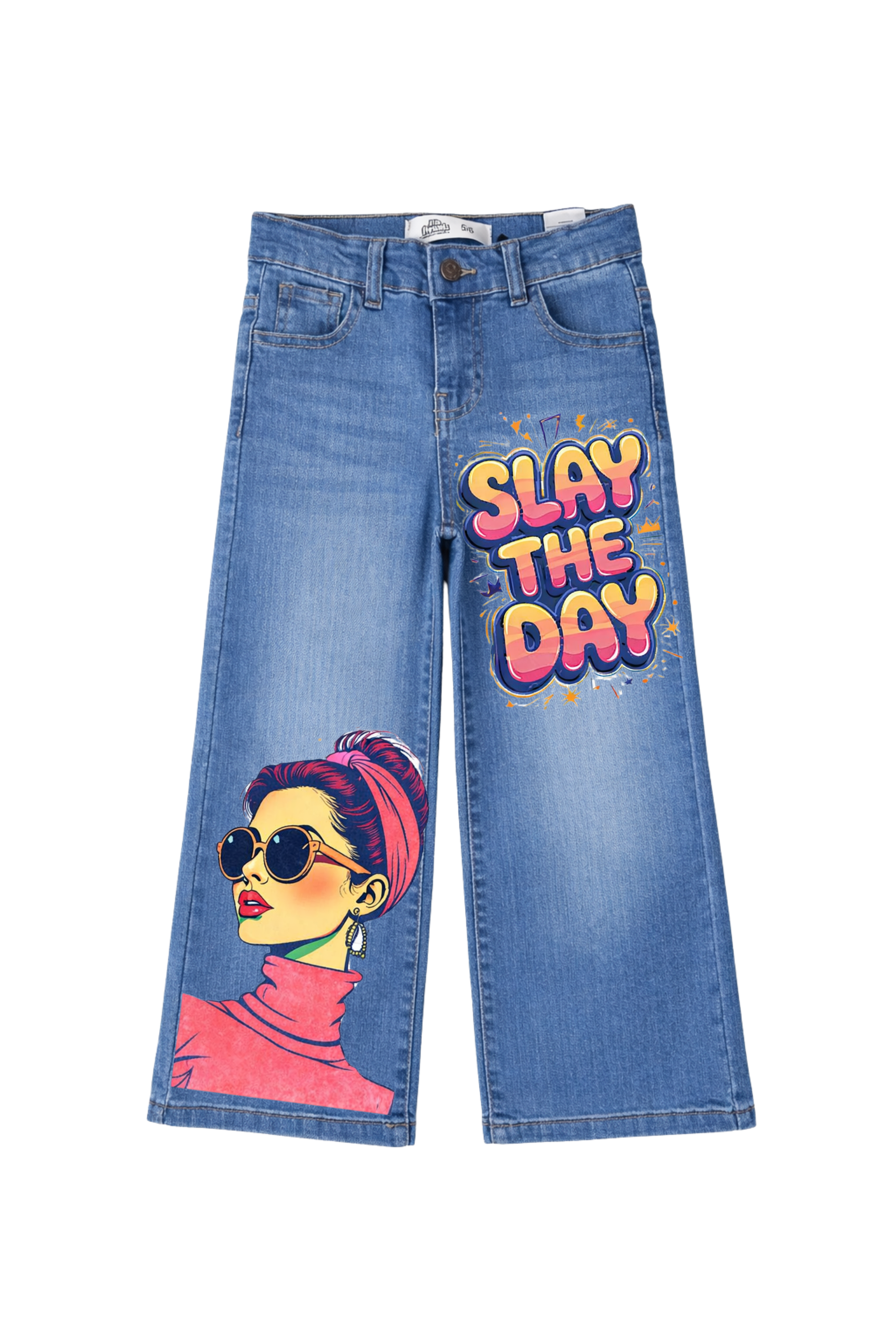 Slay The Day Graphic Denim Jeans