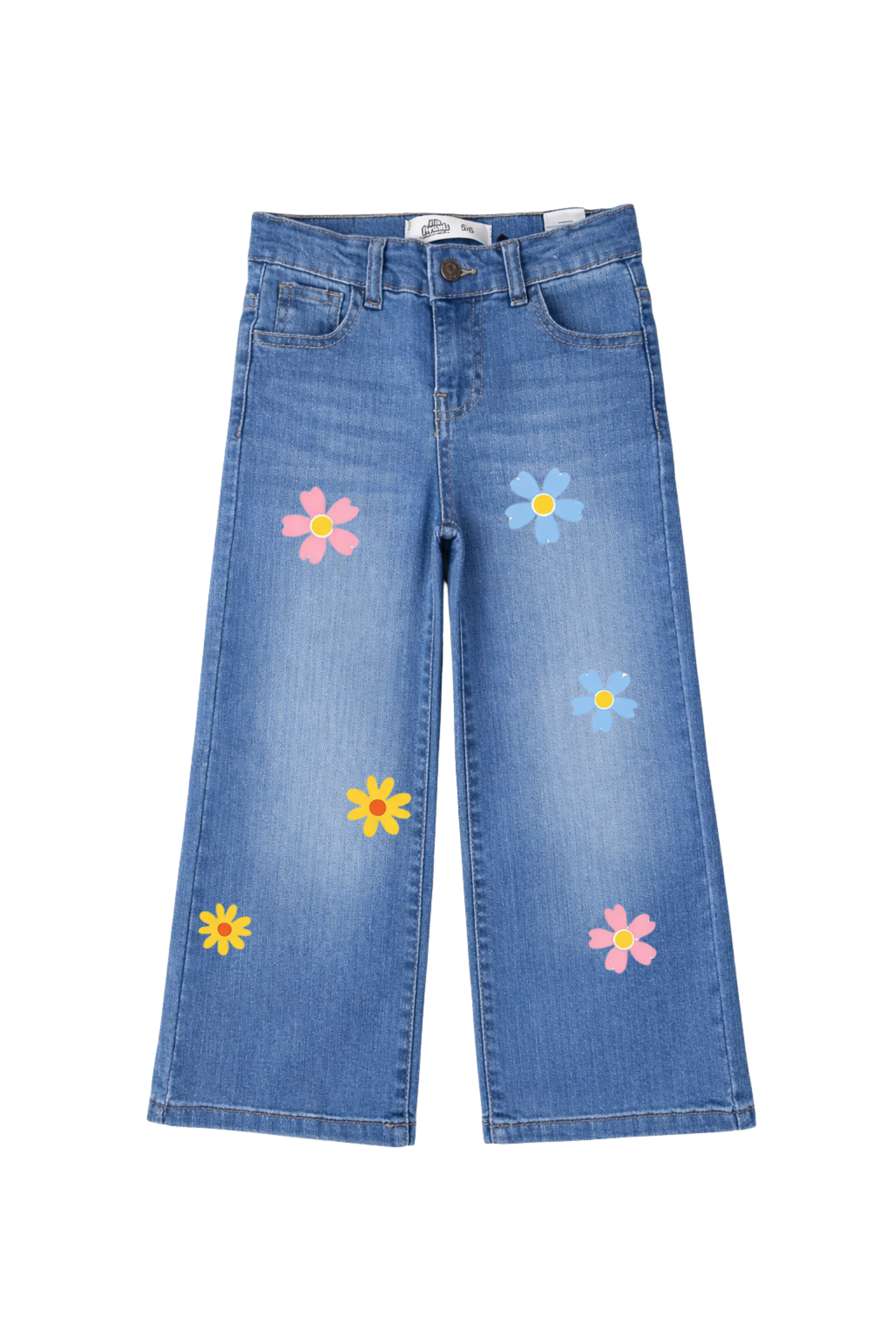 Candy Bloom Graphic Denim Jeans