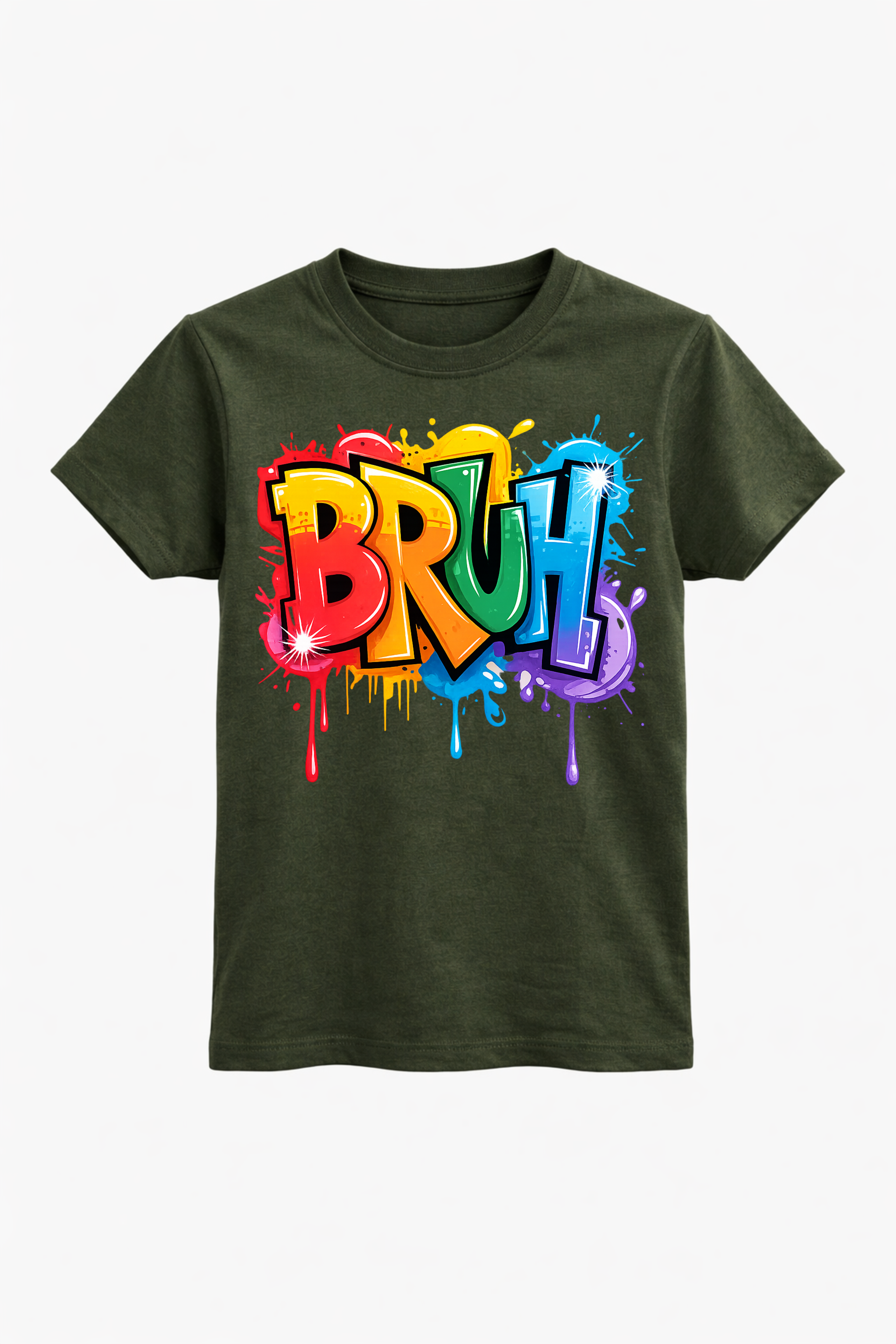 "BRUH" Graffiti Print Tee
