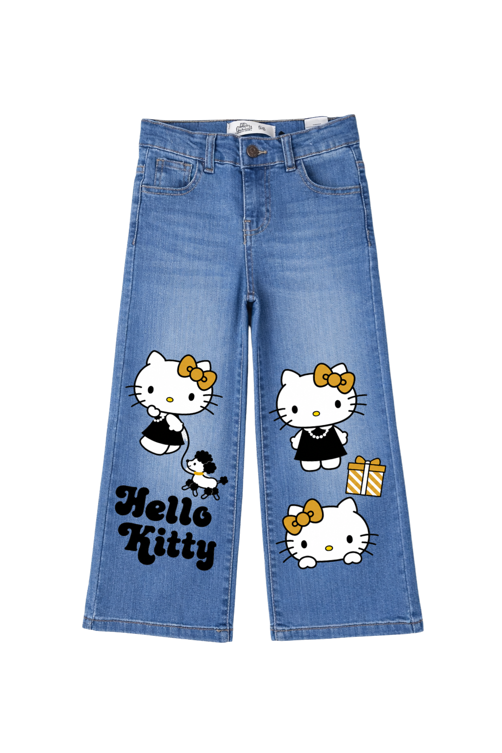 Hello Kitty Golden Bow Wide Leg Jeans