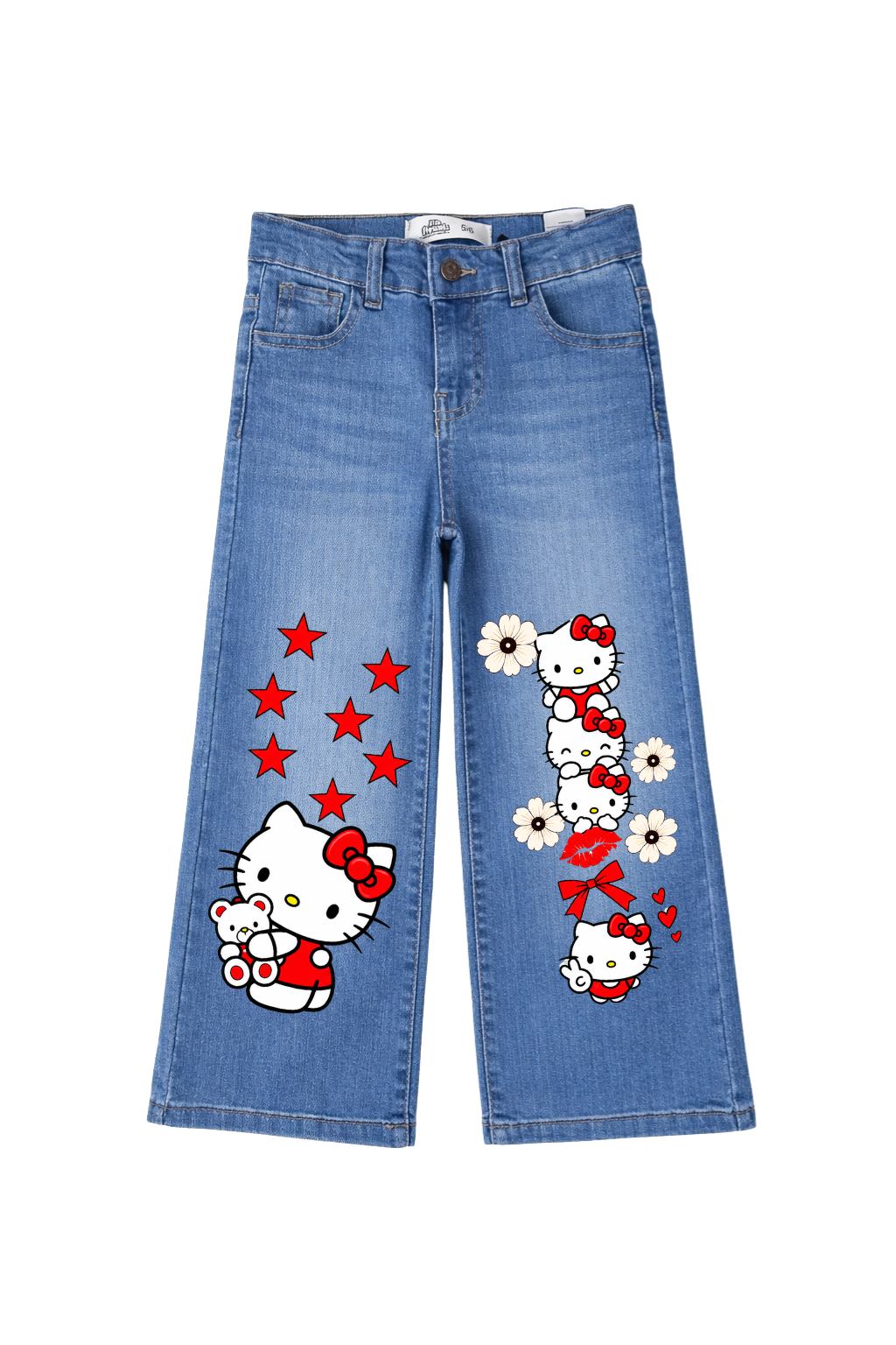 Hello Kitty Starry Love Wide Leg Jeans