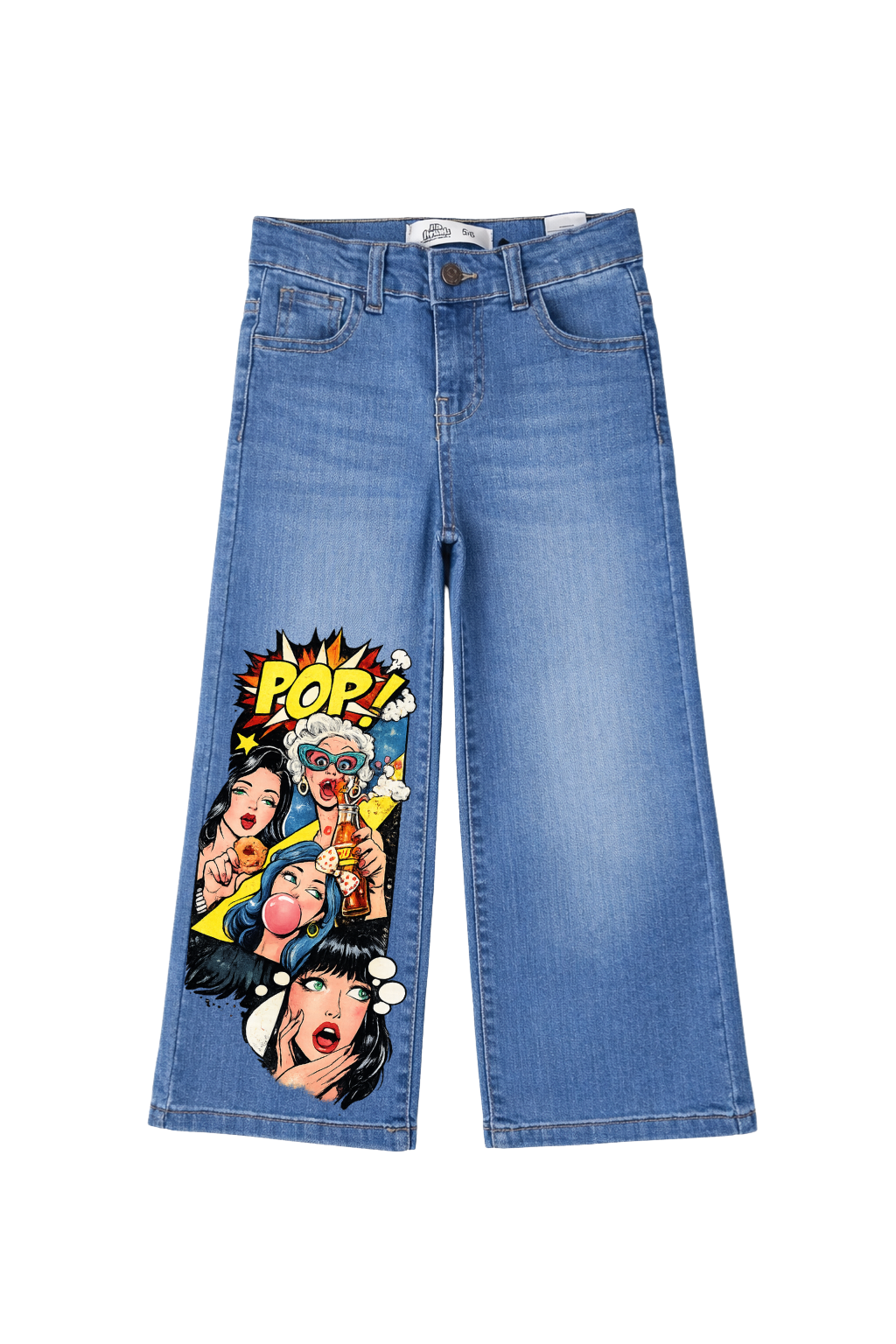 Pop Star Wide Leg Graphic Jeans