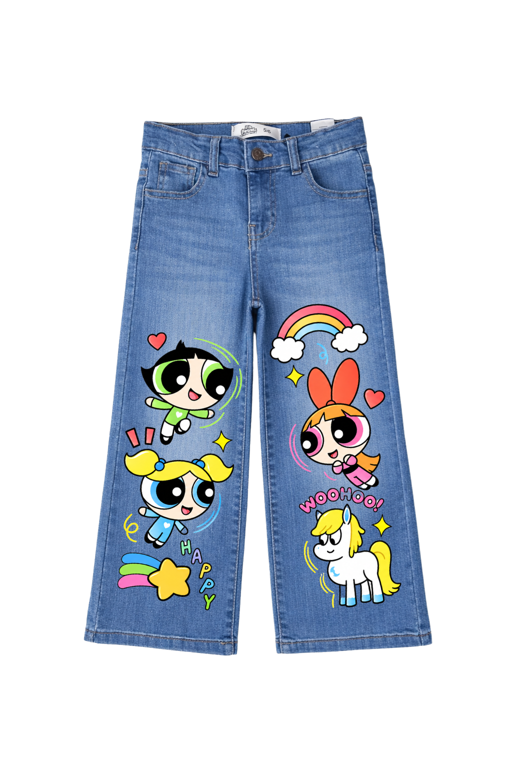 Powerpuff Rainbow Adventure Wide Leg Jeans