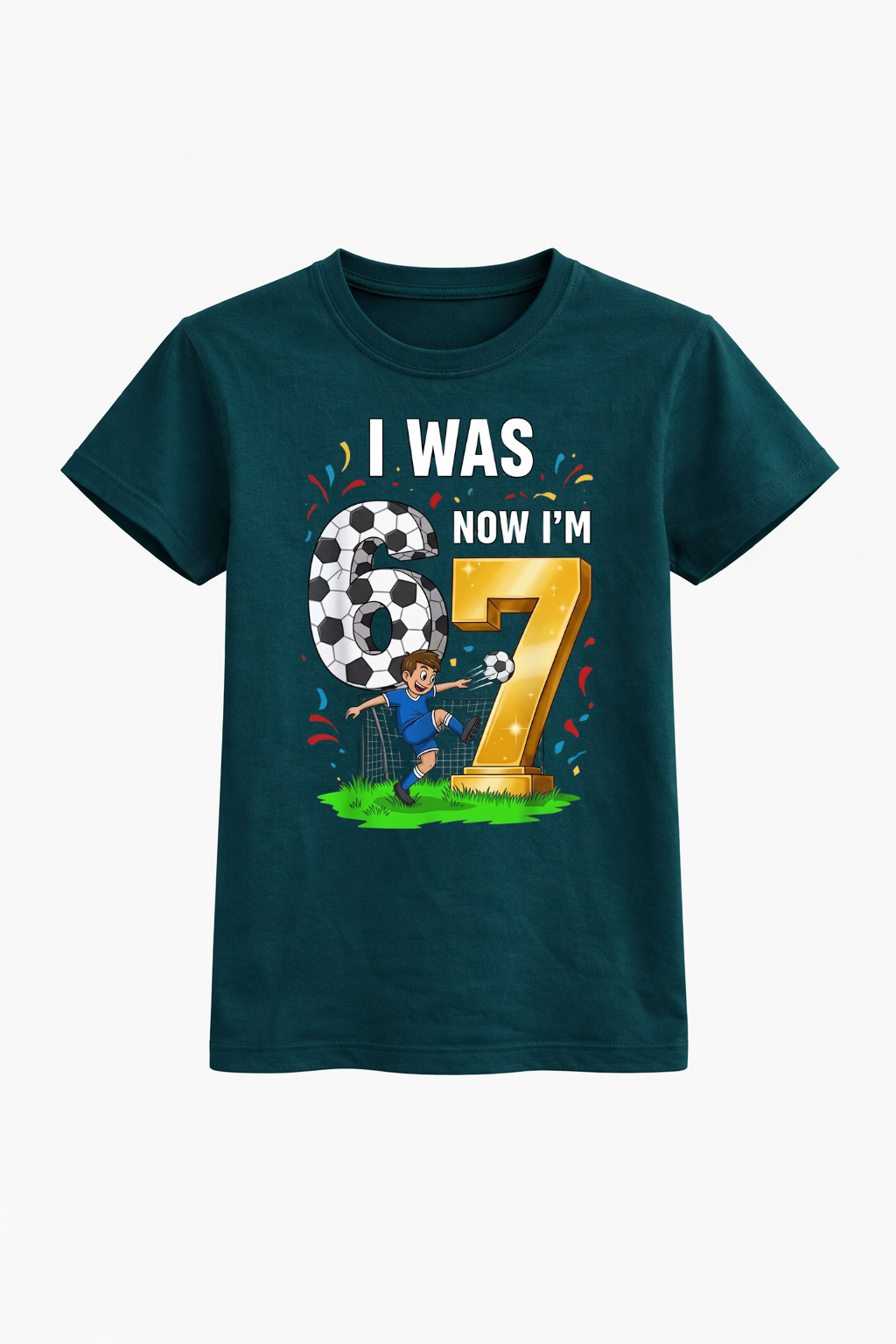 I Was 6 Now I’m 7 Football Birthday Tee