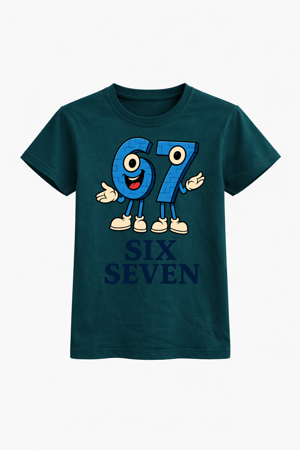 Six Seven Anime Bold Blue Graphic Tee