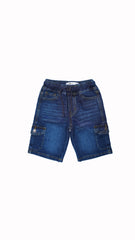 Boys Dark Blue Cargo Shorts – Relaxed Fit with Pockets