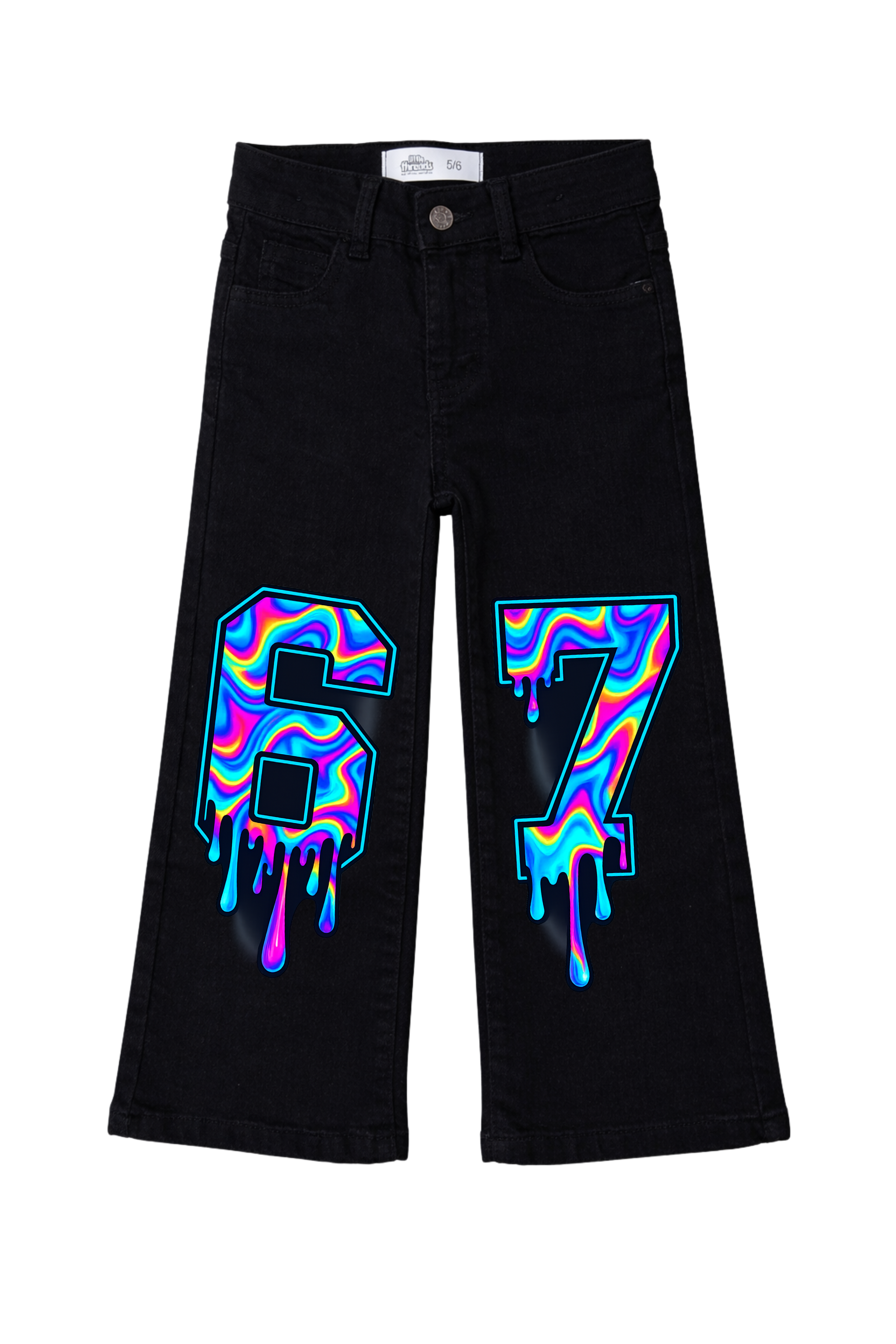 Six Seven Graphic Paint Denim Jeans