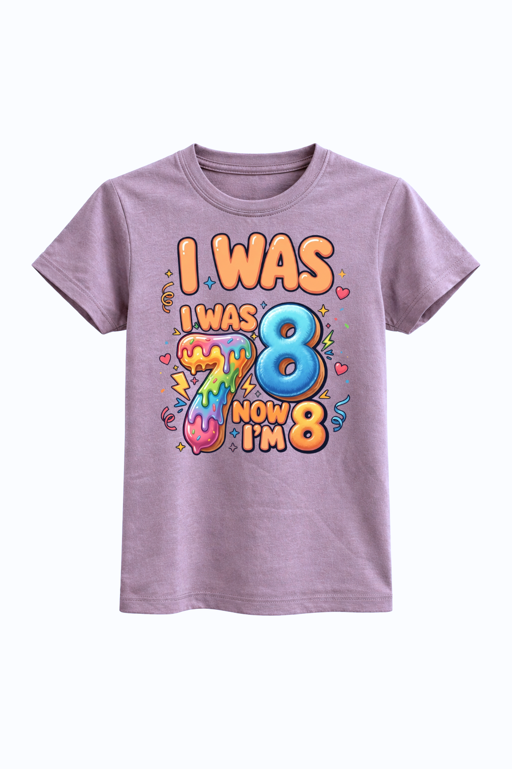 I Was 7 Now I’m 8 Birthday Tee