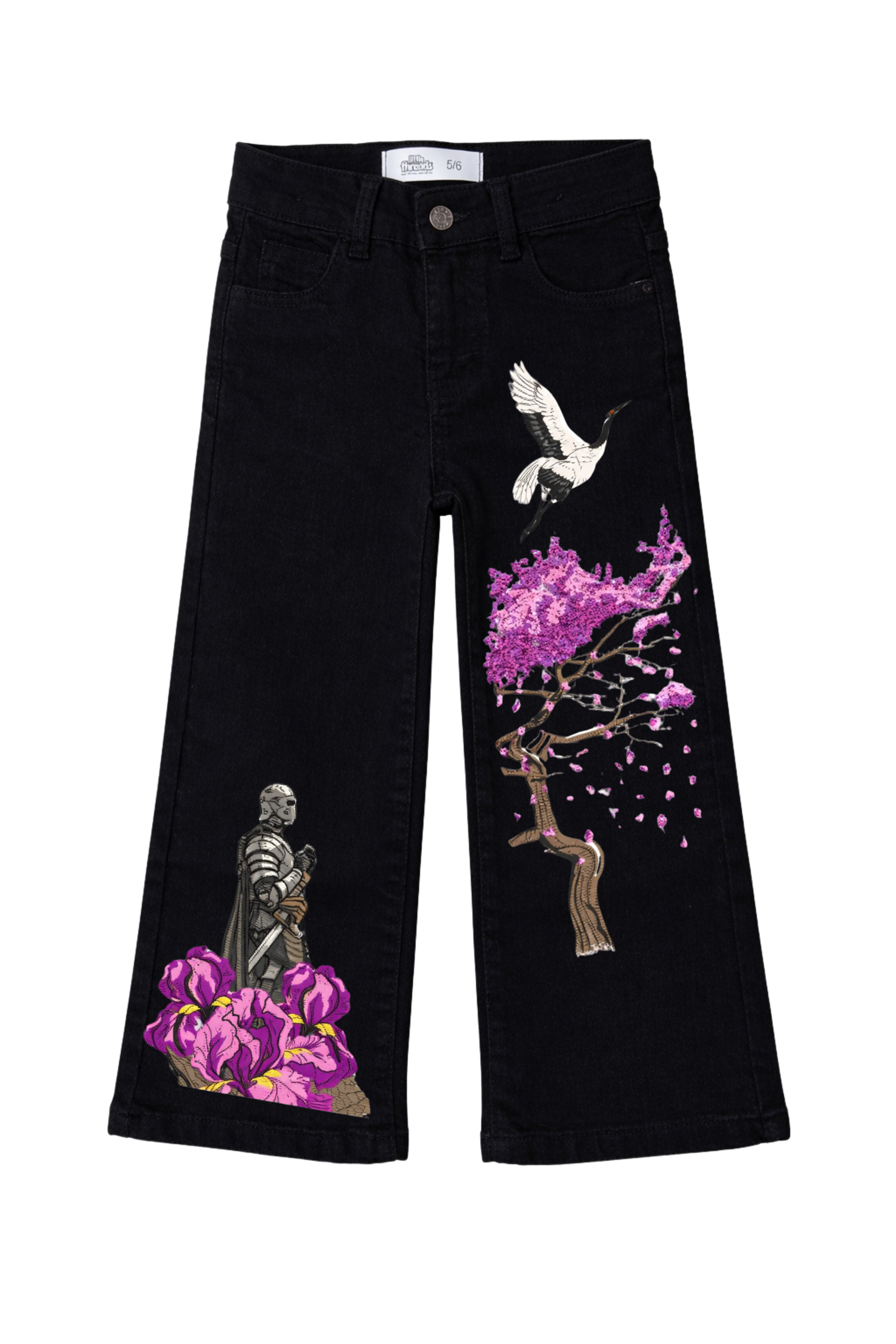 Sakura Warrior Graphic Denim Jeans