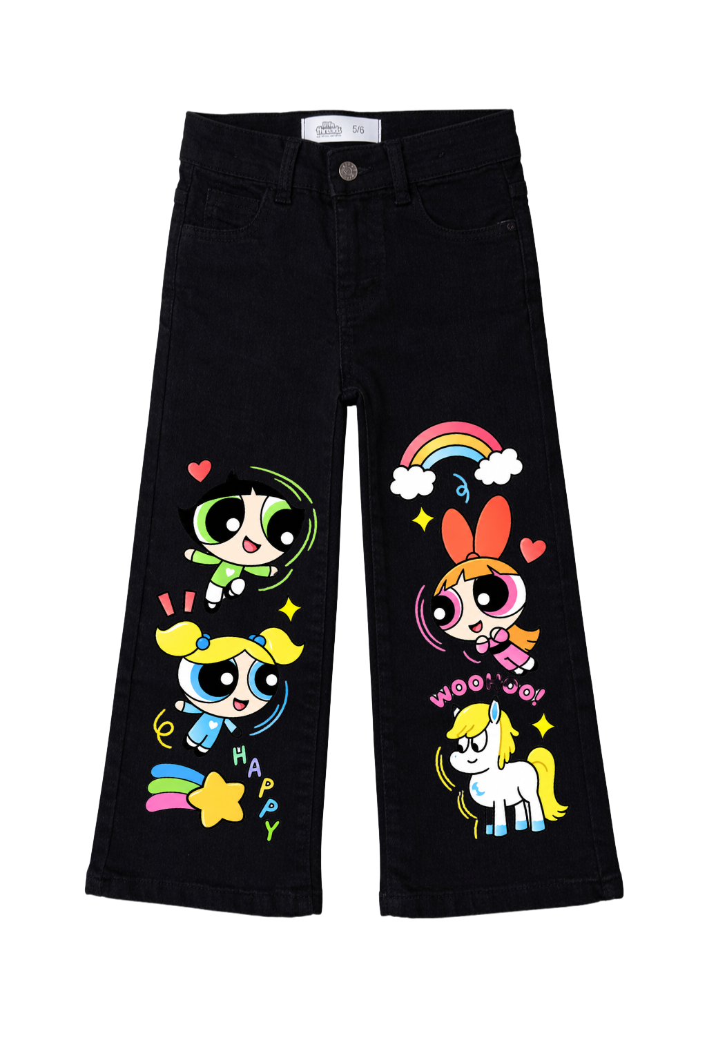 Powerpuff Rainbow Adventure Wide Leg Jeans