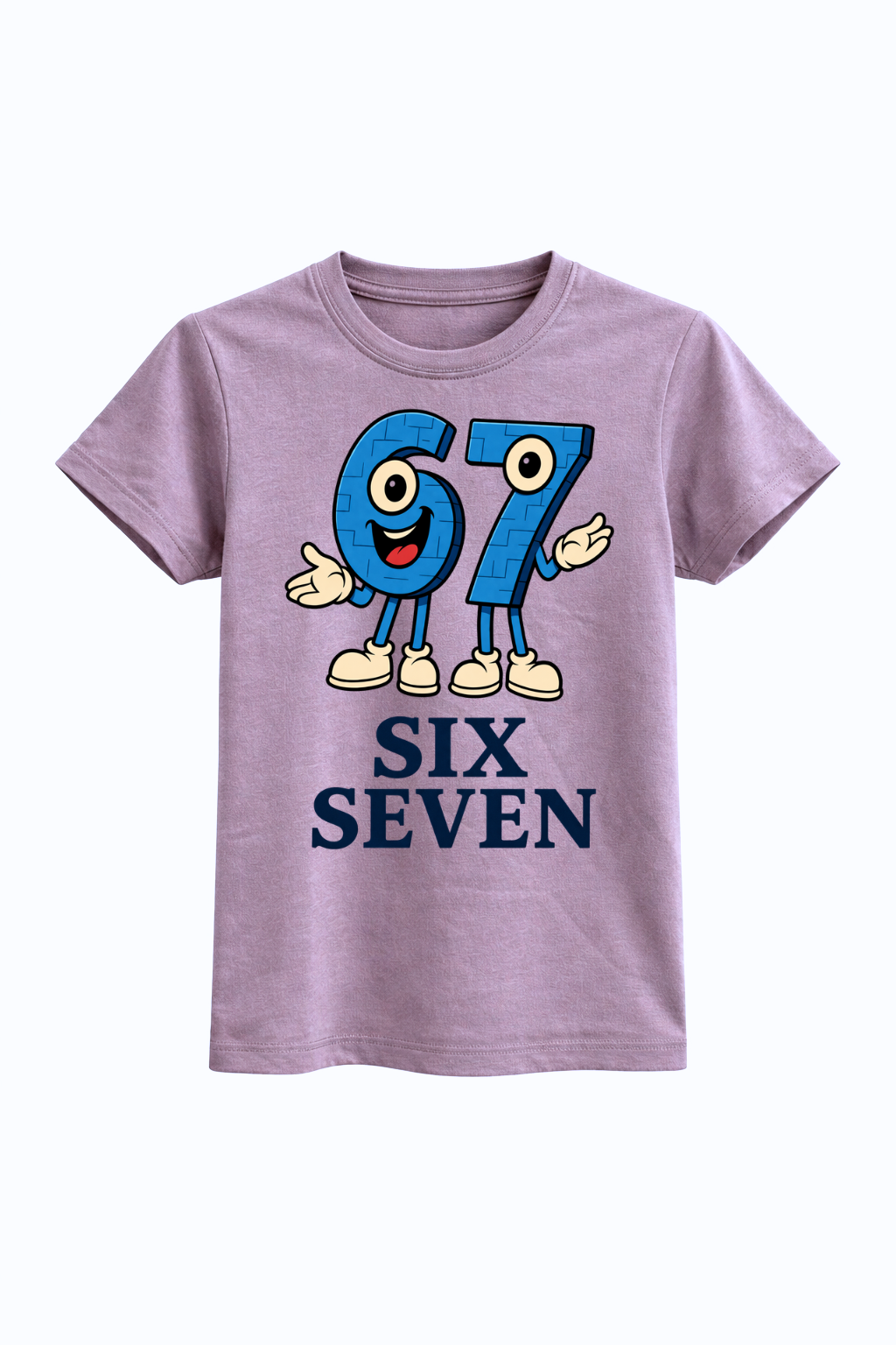 Six Seven Anime Bold Blue Graphic Tee