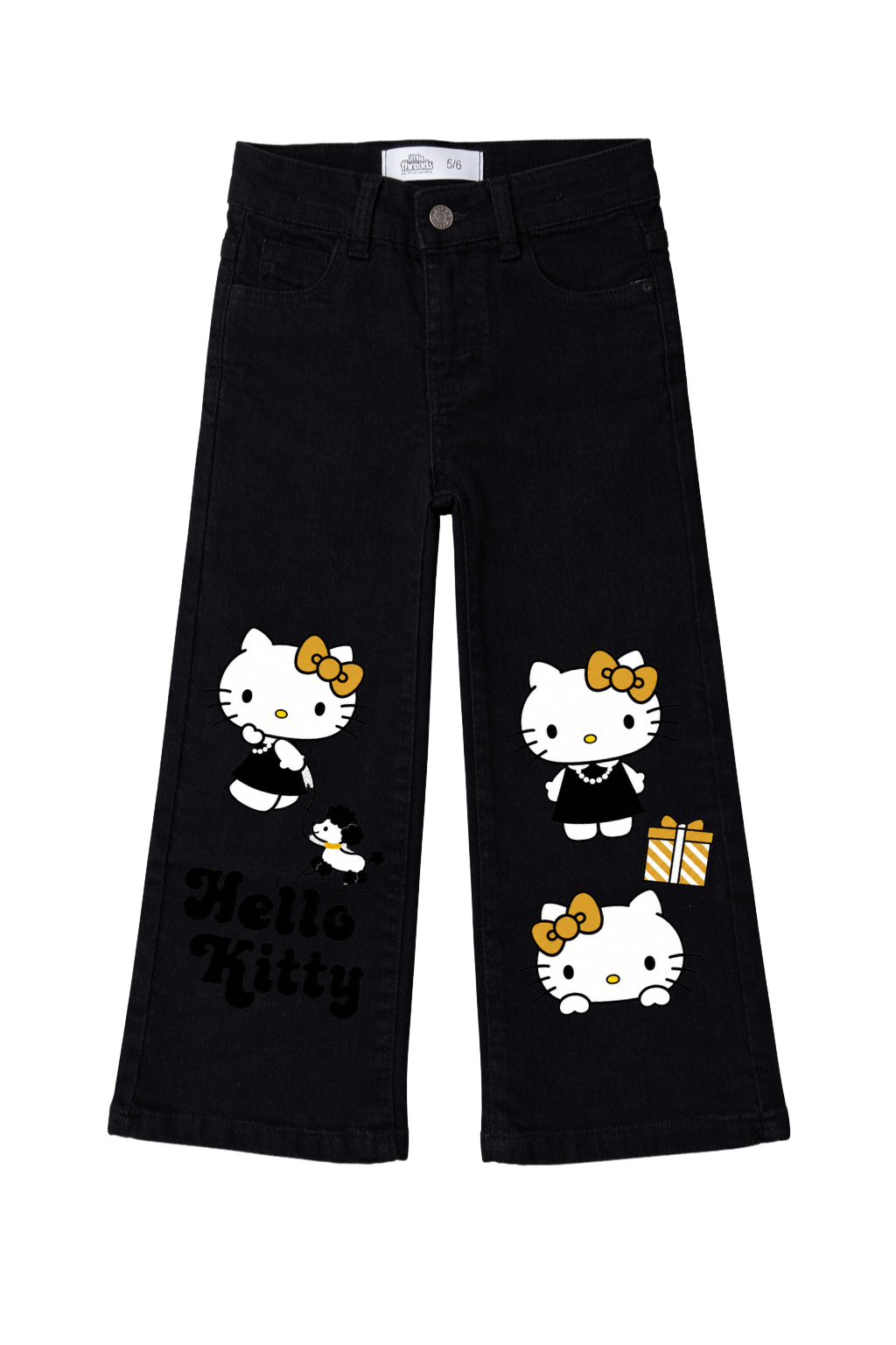 Hello Kitty Golden Bow Wide Leg Jeans