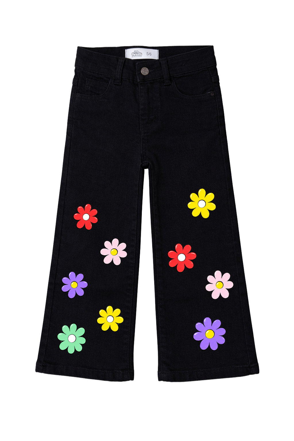Rainbow Daisy Wide Leg Jeans