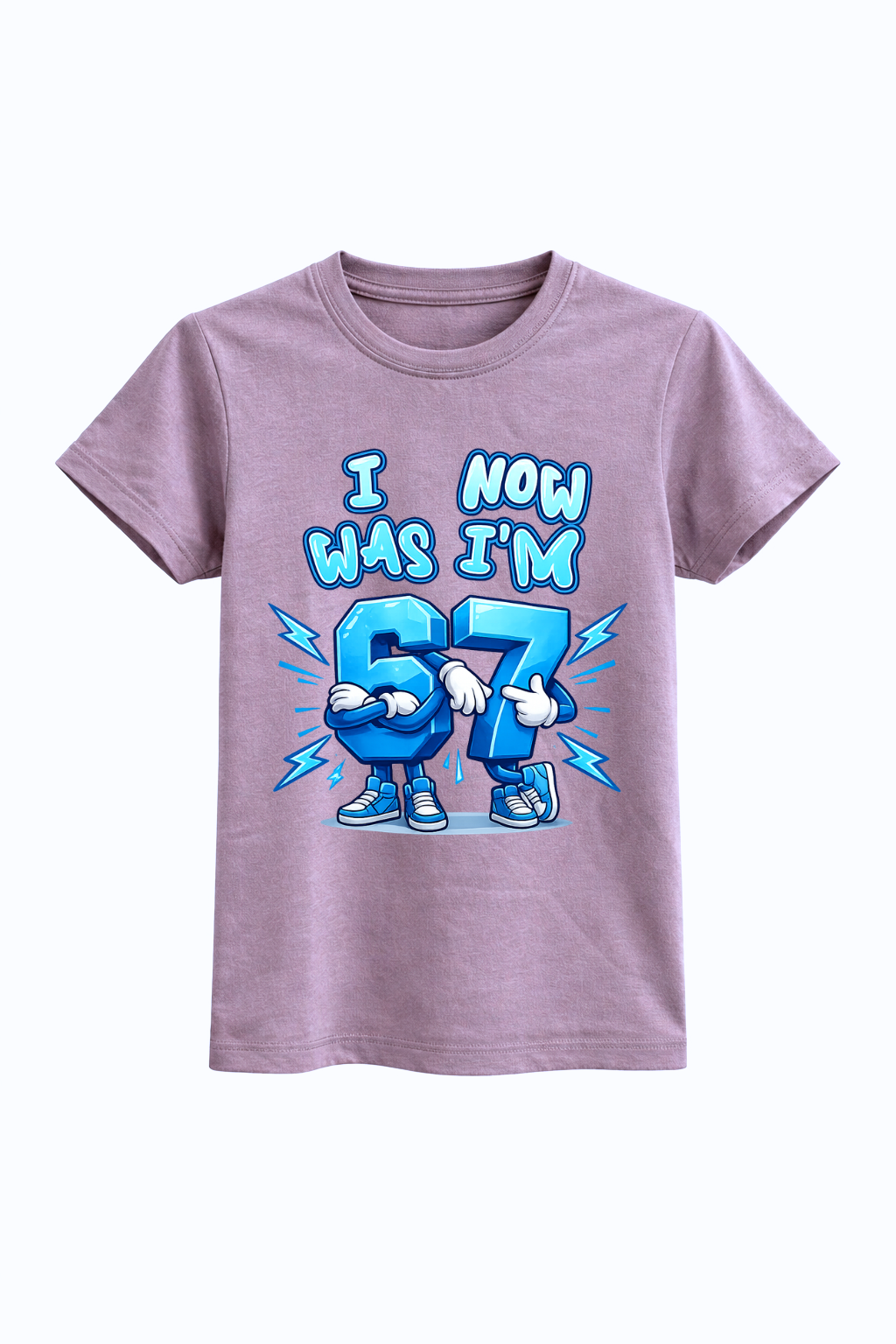I Was 6 Now 7 Graphic Blue Tee