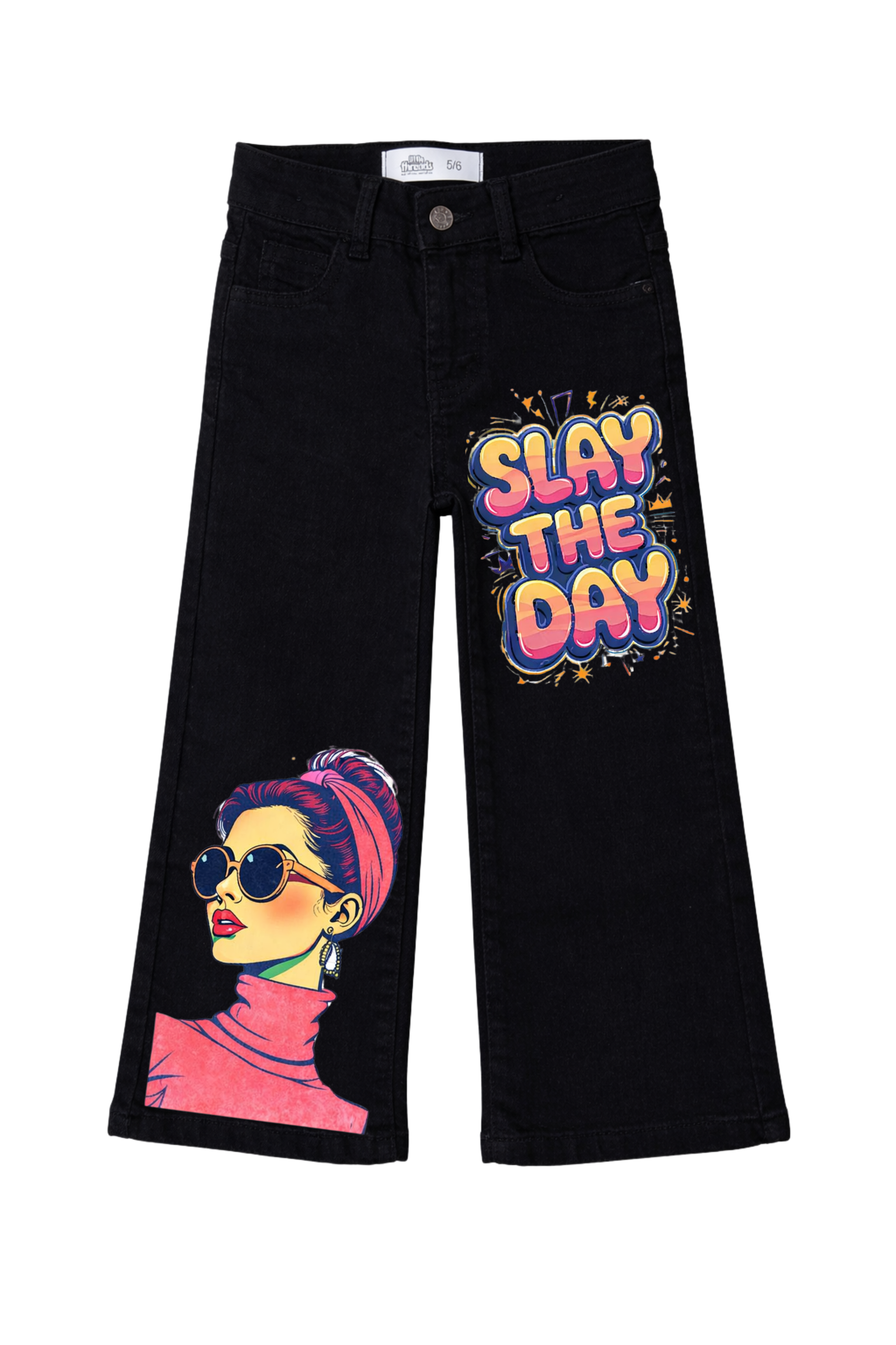Slay The Day Graphic Denim Jeans
