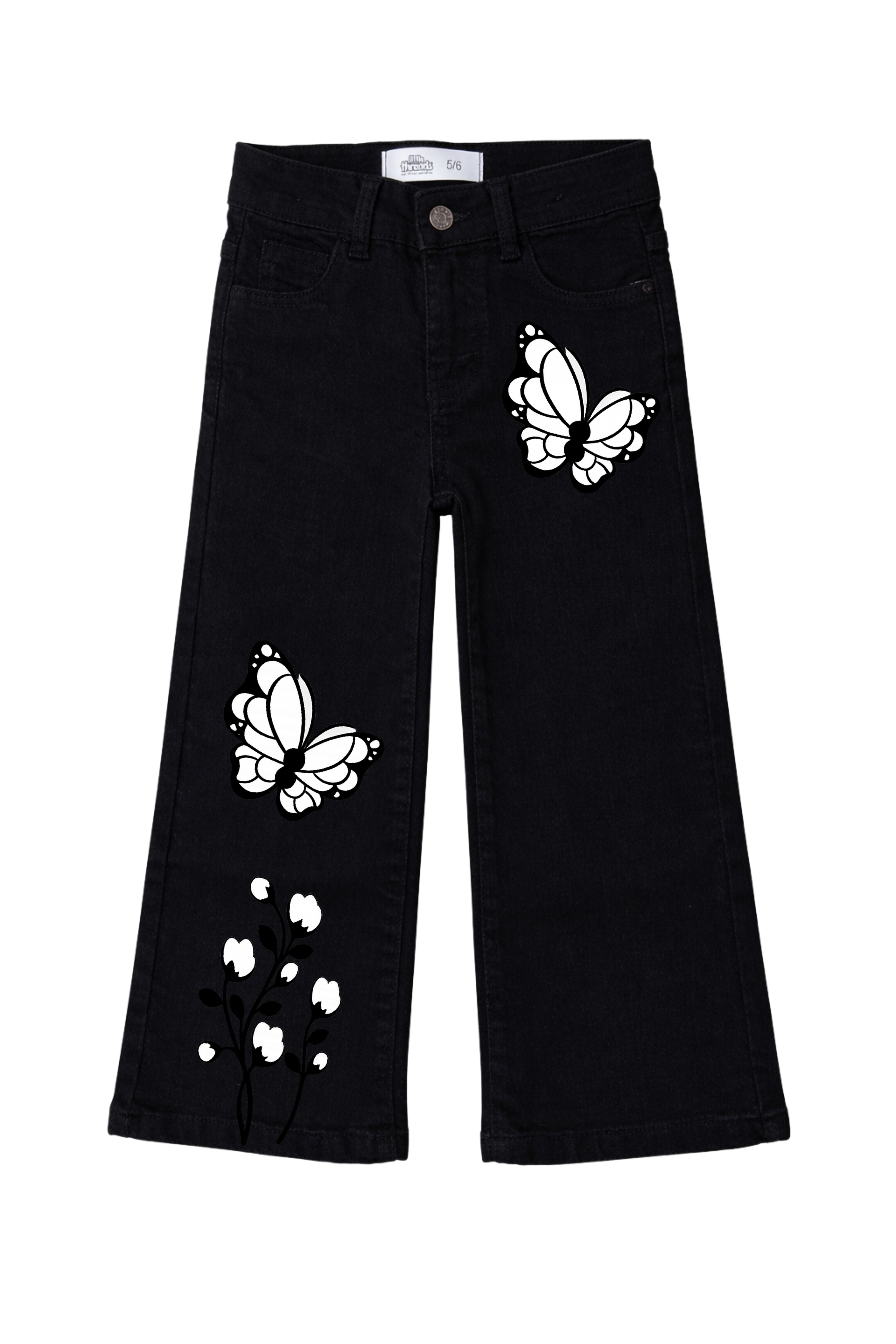 Butterfly Bloom Graphic Denim Jeans