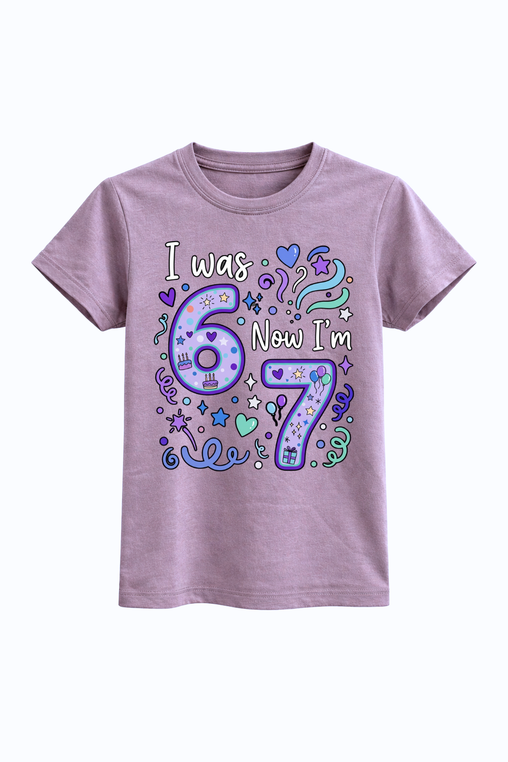 I Was 6 Now I’m 7 Cute Birthday Tee
