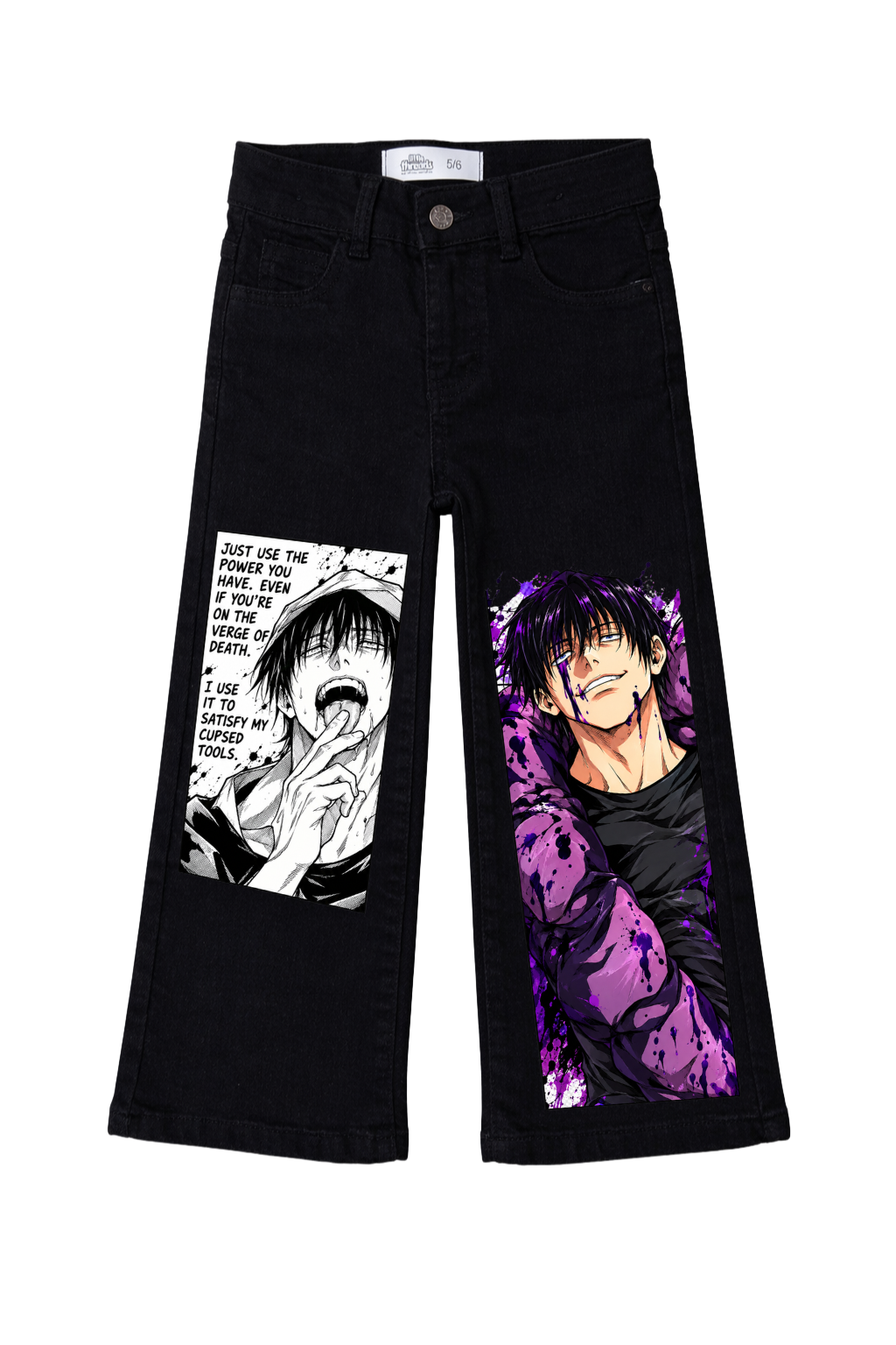 Toji Fushiguro Cursed Edge Graphic Jeans