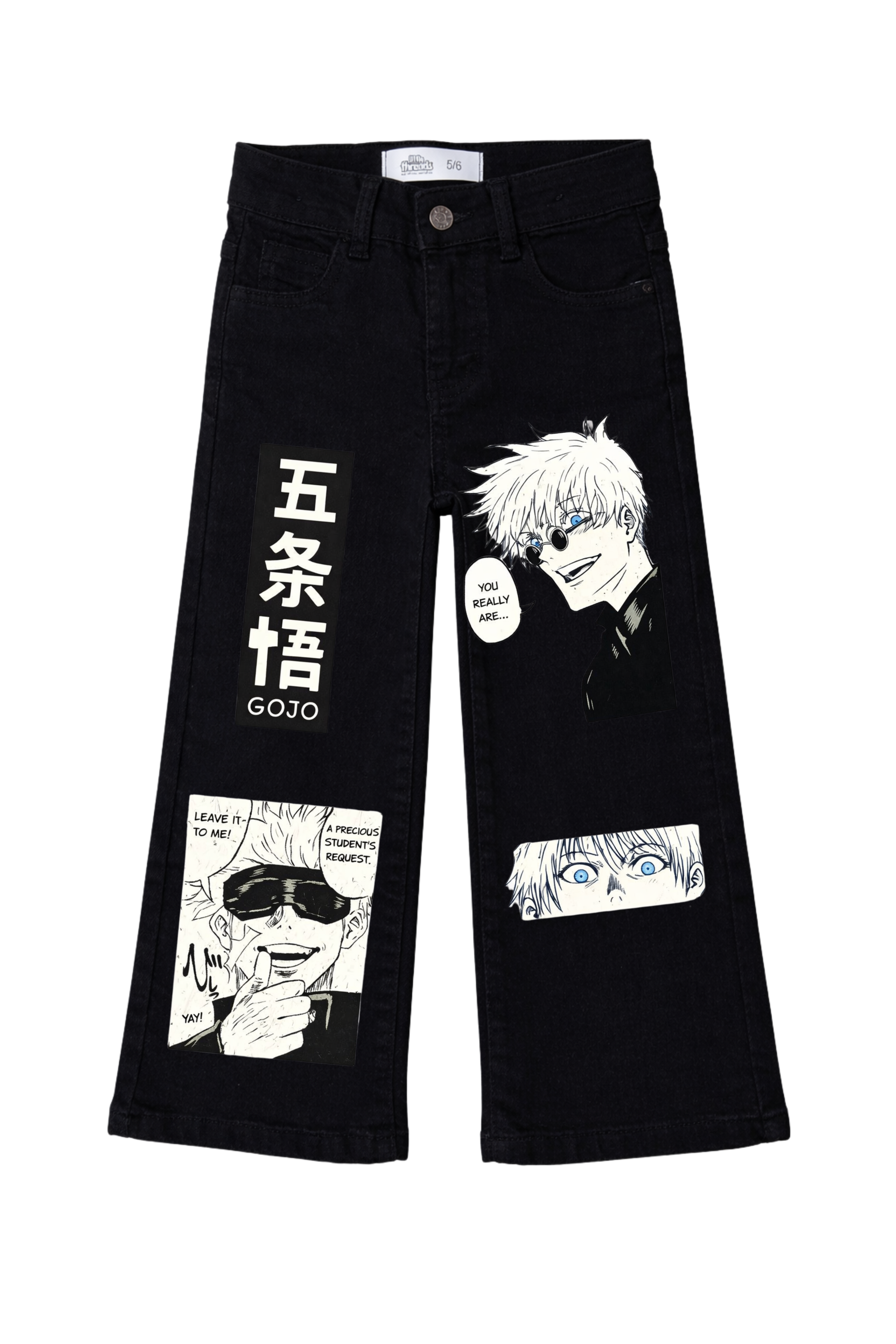 Anime Graphic Panel Denim Wide Leg