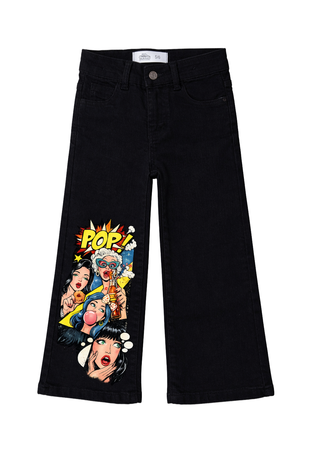 Pop Star Wide Leg Graphic Jeans
