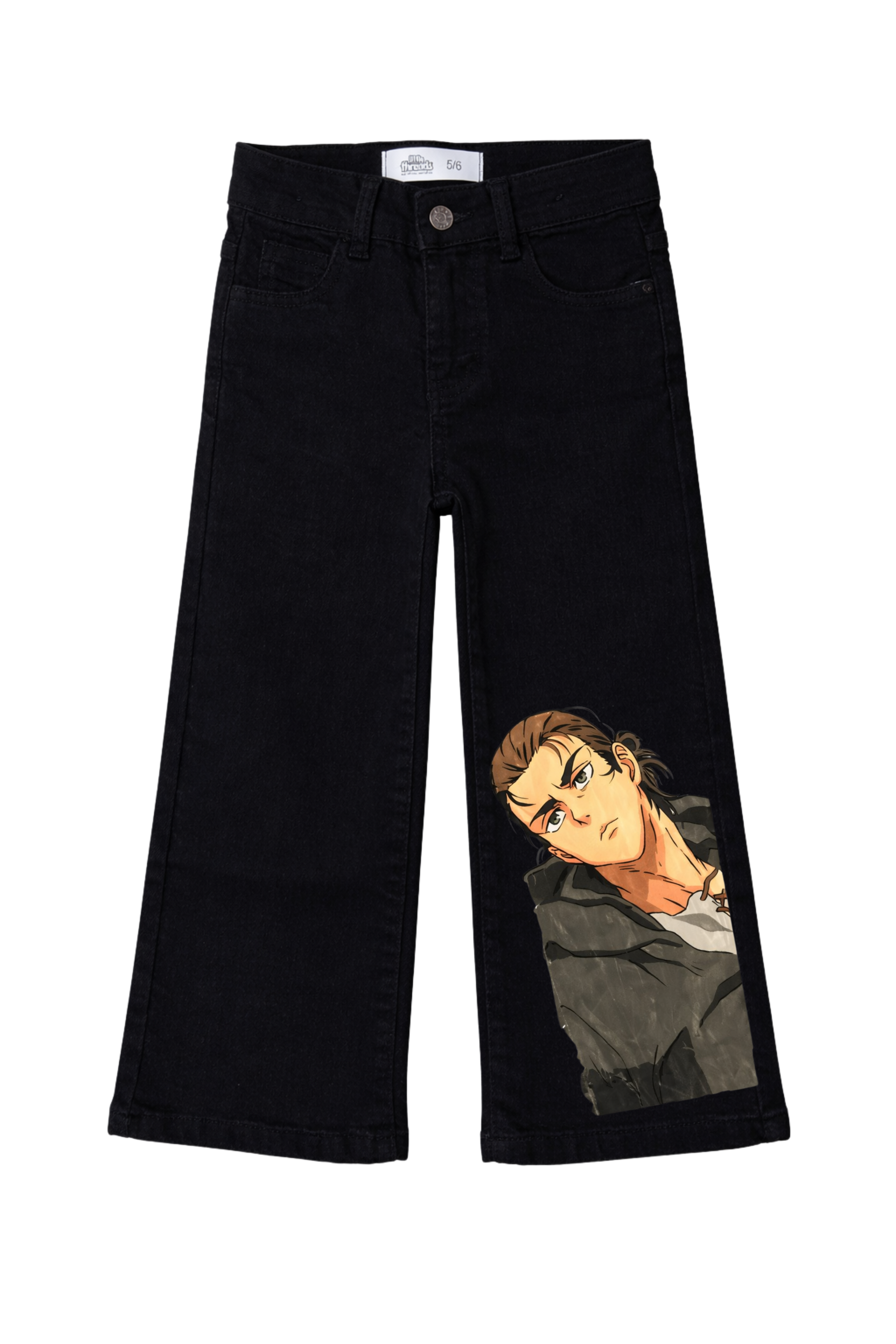 Anime Portrait Text Denim Jeans