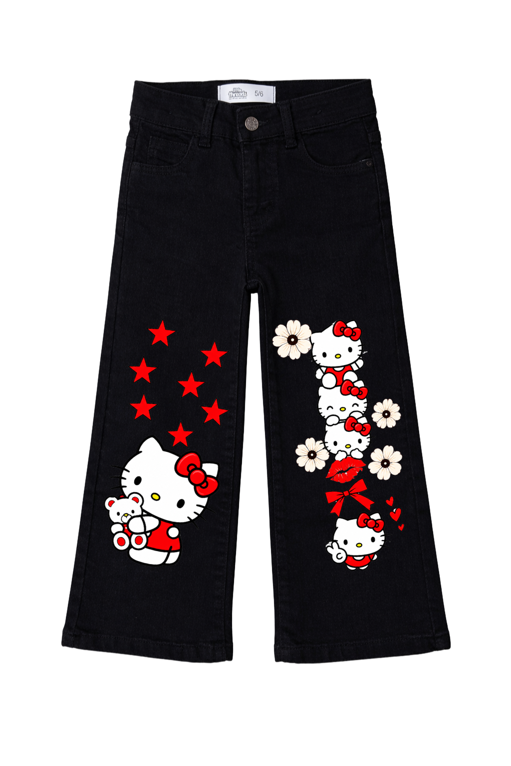 Hello Kitty Starry Love Wide Leg Jeans