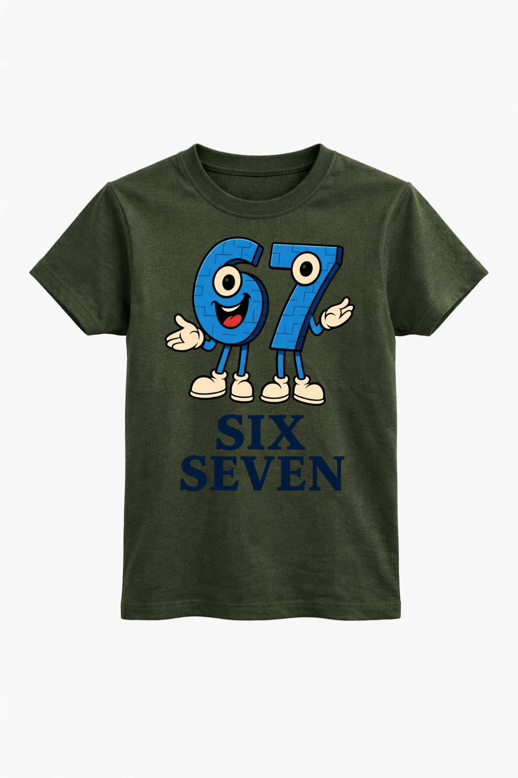 Six Seven Anime Bold Blue Graphic Tee