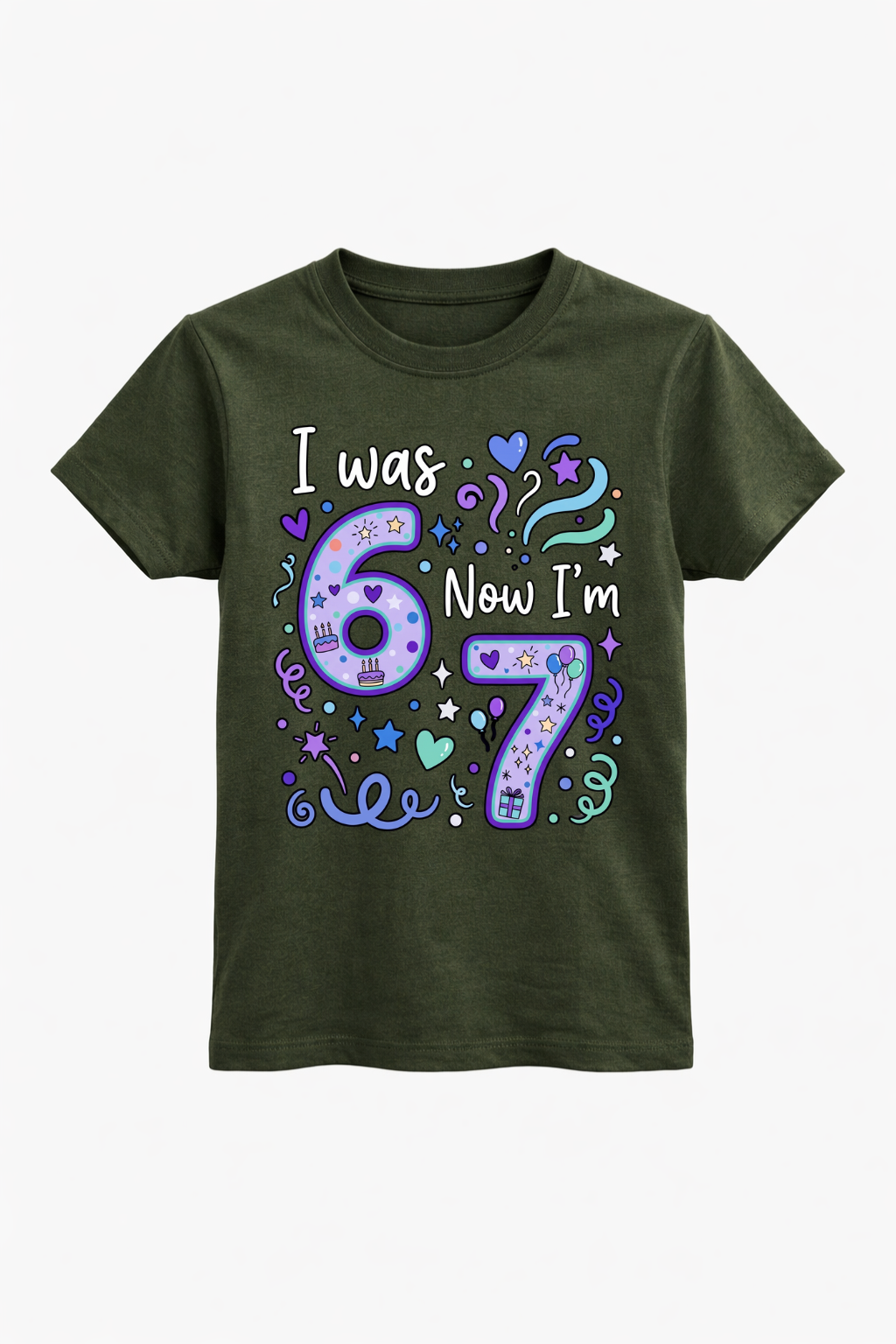 I Was 6 Now I’m 7 Cute Birthday Tee