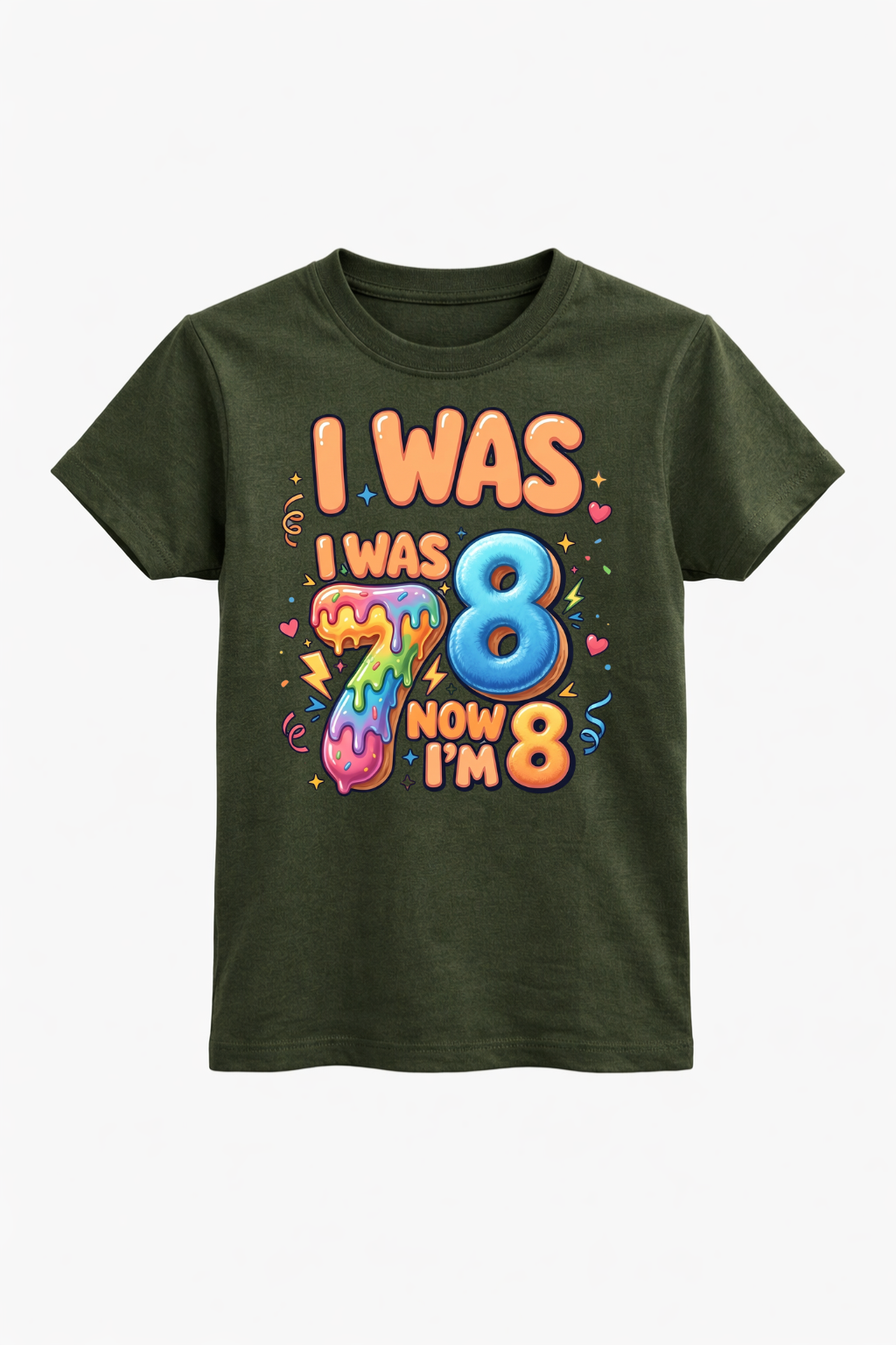 I Was 7 Now I’m 8 Birthday Tee