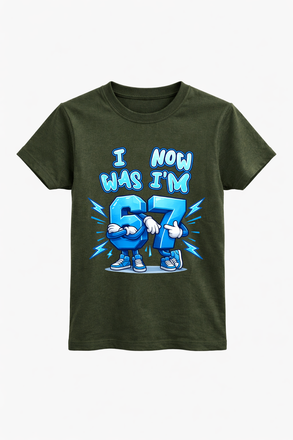 I Was 6 Now 7 Graphic Blue Tee