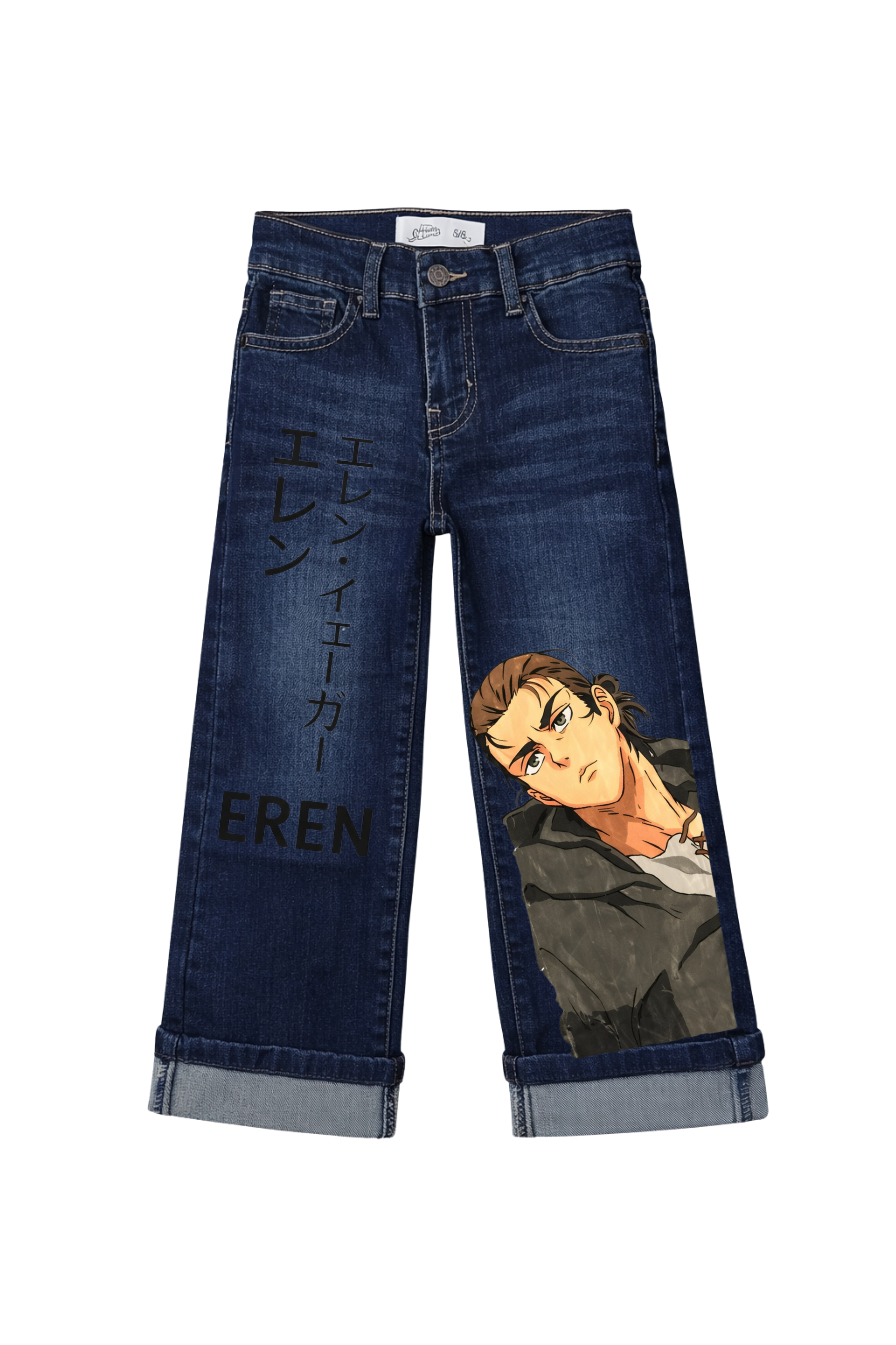 Anime Portrait Text Denim Jeans