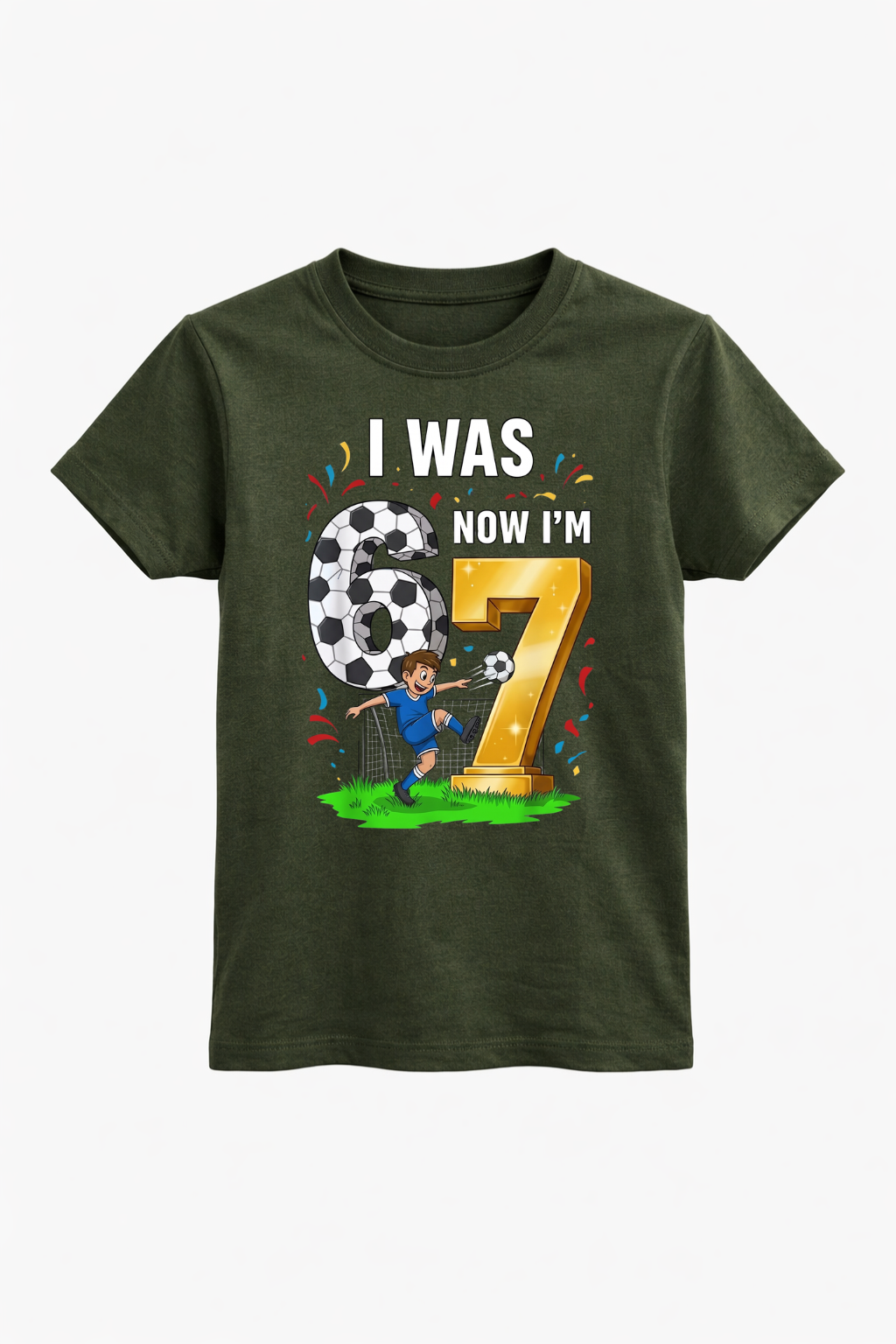 I Was 6 Now I’m 7 Football Birthday Tee