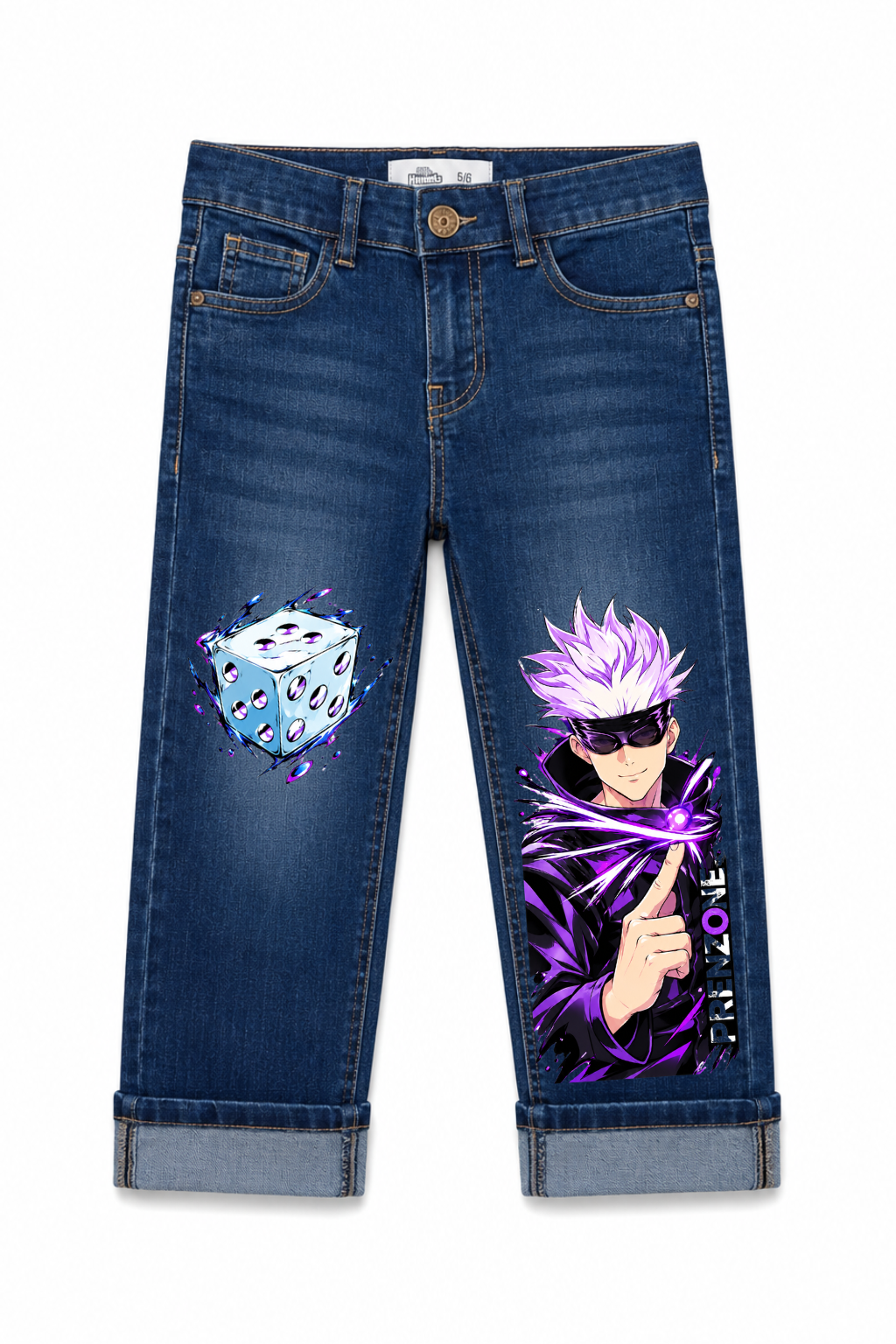 Gojo Dice Domain Graphic Jeans