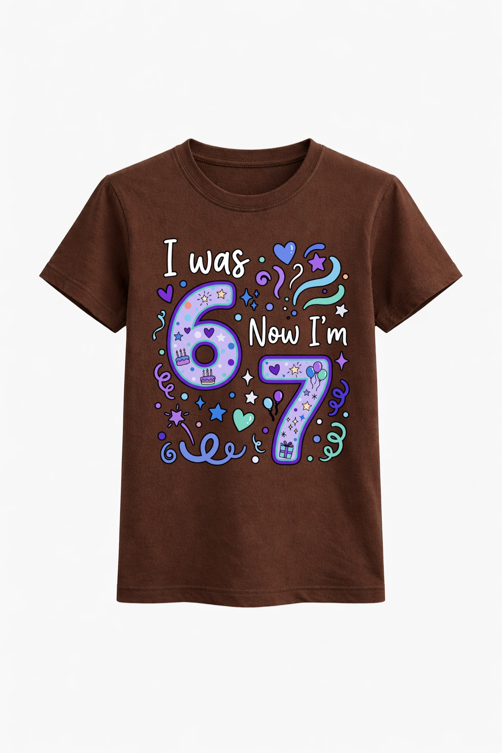 I Was 6 Now I’m 7 Cute Birthday Tee