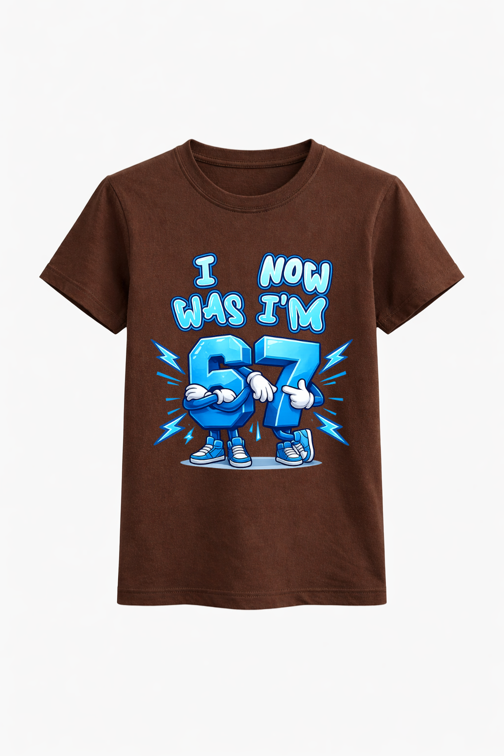 I Was 6 Now 7 Graphic Blue Tee