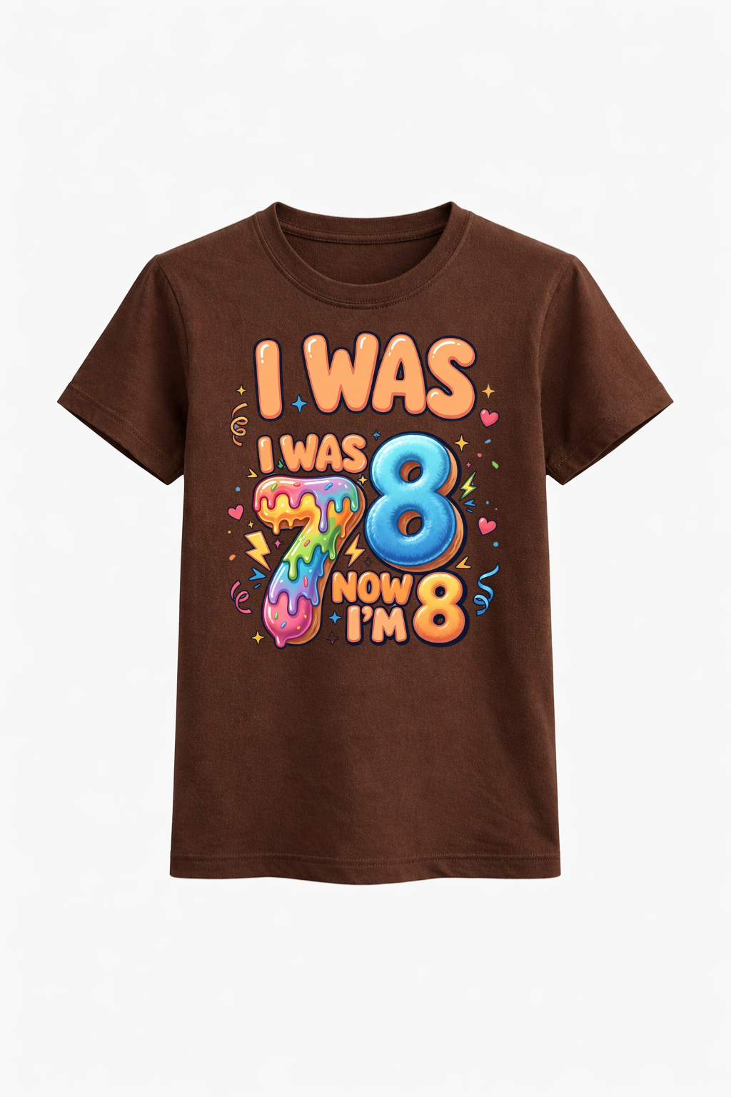 I Was 7 Now I’m 8 Birthday Tee