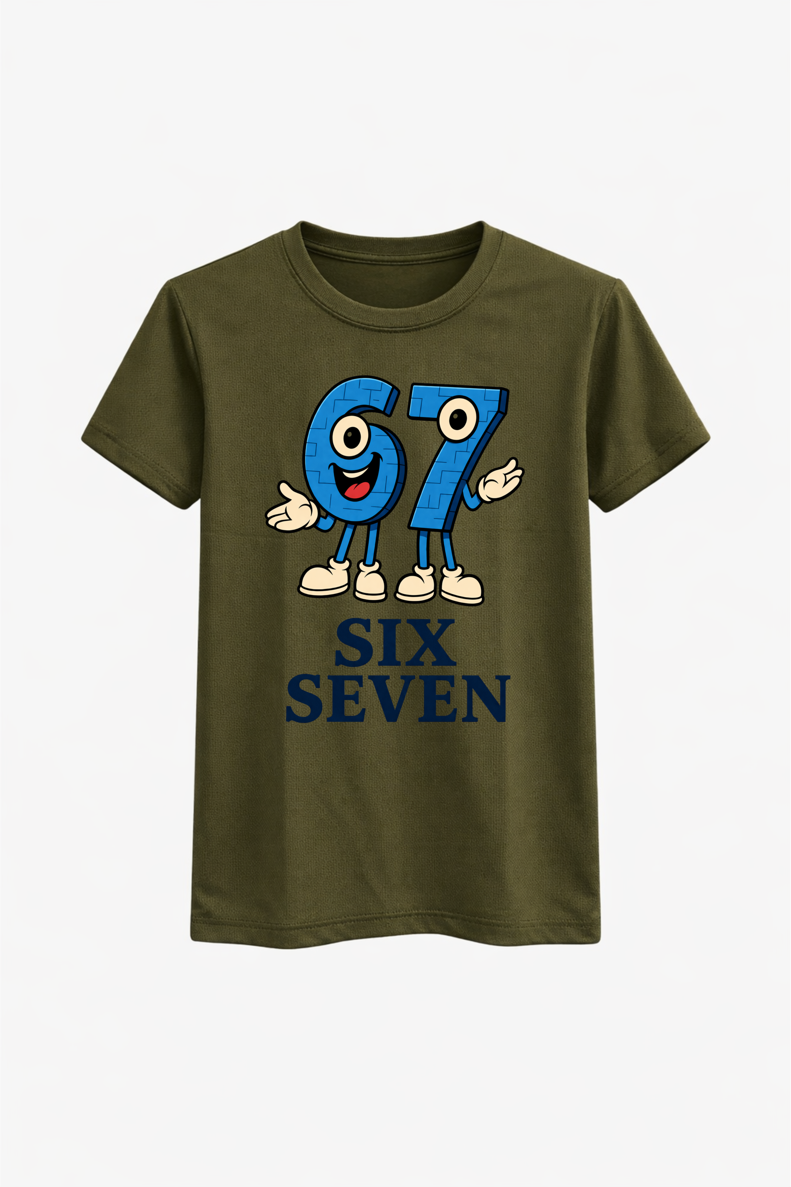 Six Seven Anime Bold Blue Graphic Tee