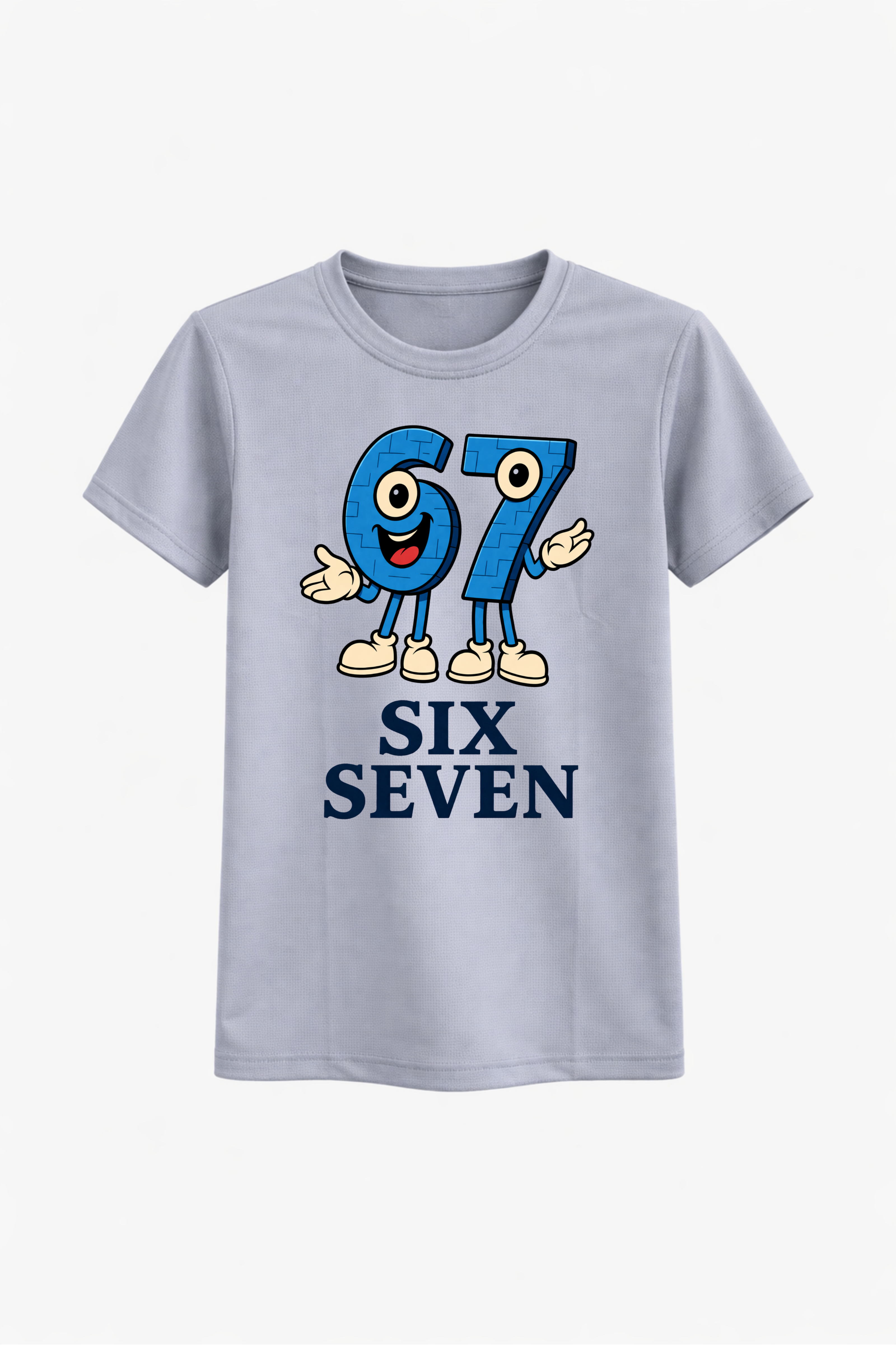 Six Seven Anime Bold Blue Graphic Tee