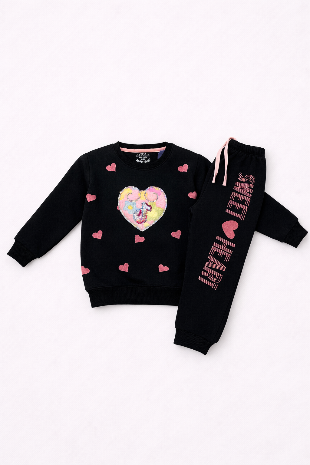 Premium Quality TikTok Heart Embroidered Fleece Suit