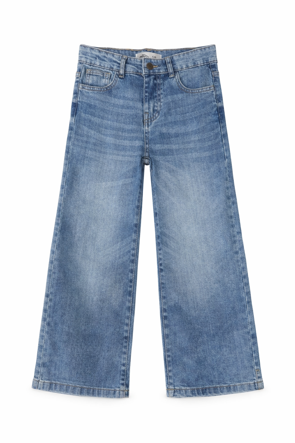 Pair of blue jeans on a white background