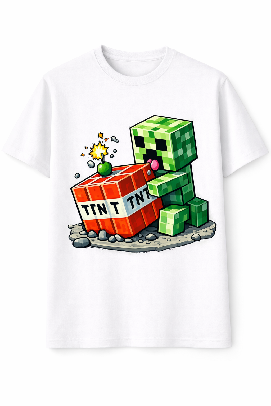 Minecraft TNT and Creeper Graphic Tee