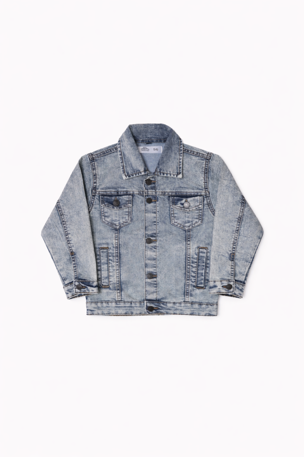 Boys Washed Denim Jacket – Retro Acid Wash Finish