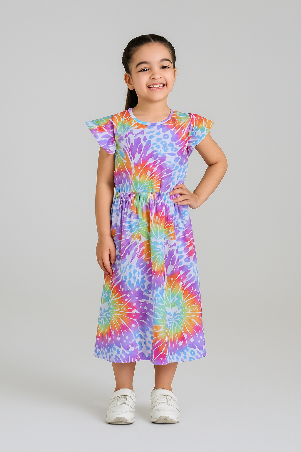 Rainbow Summer Long Frock & Shorts