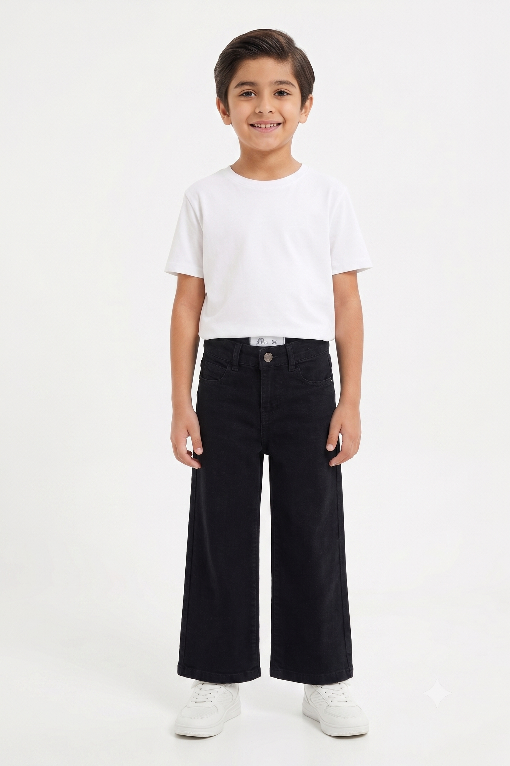 Little Threads Black Wide Jeans