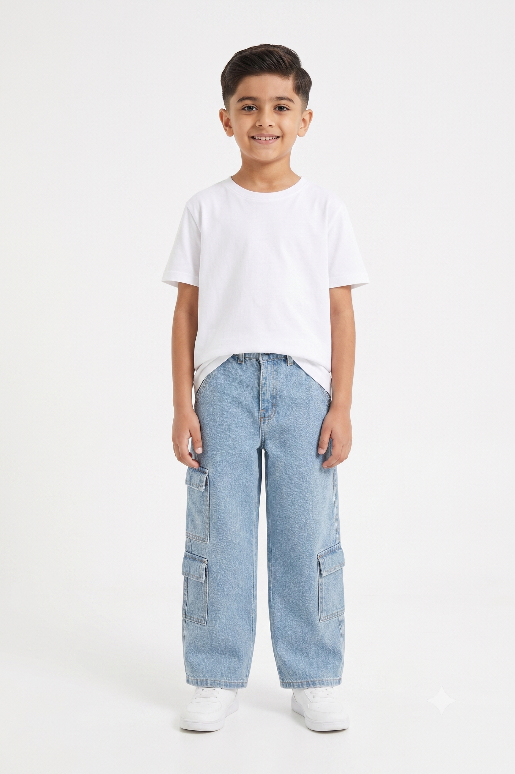 Sky Blue Cargo Jeans